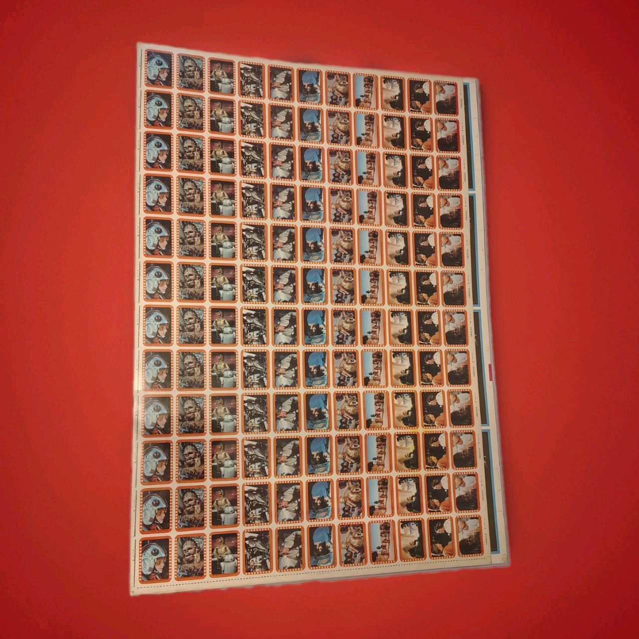 Star Wars Series 1 Uncut Trading Card Sticker Sheet 1977 1980 Luke Chewbacca R2 Star Wars Series 1 Uncut Trading Card Sticker Sheet 1977 1980 Luke Chewbacca R2