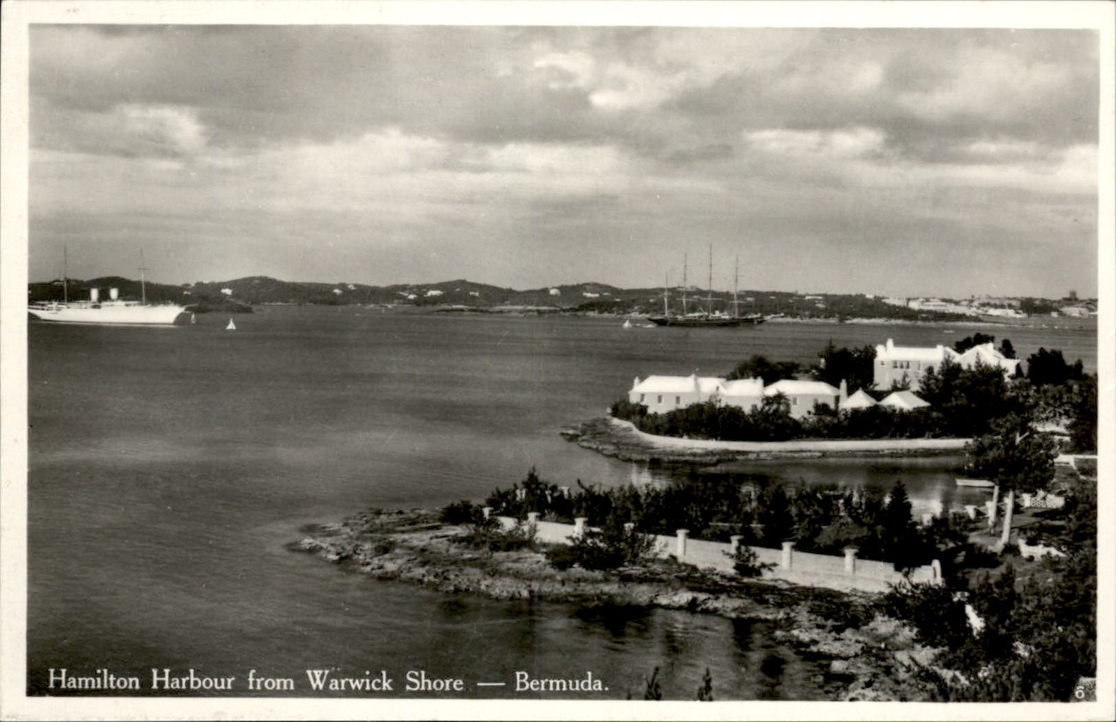 Hamilton Bermuda Harbour View c1930s-40s Real Photo Vintage Postcard