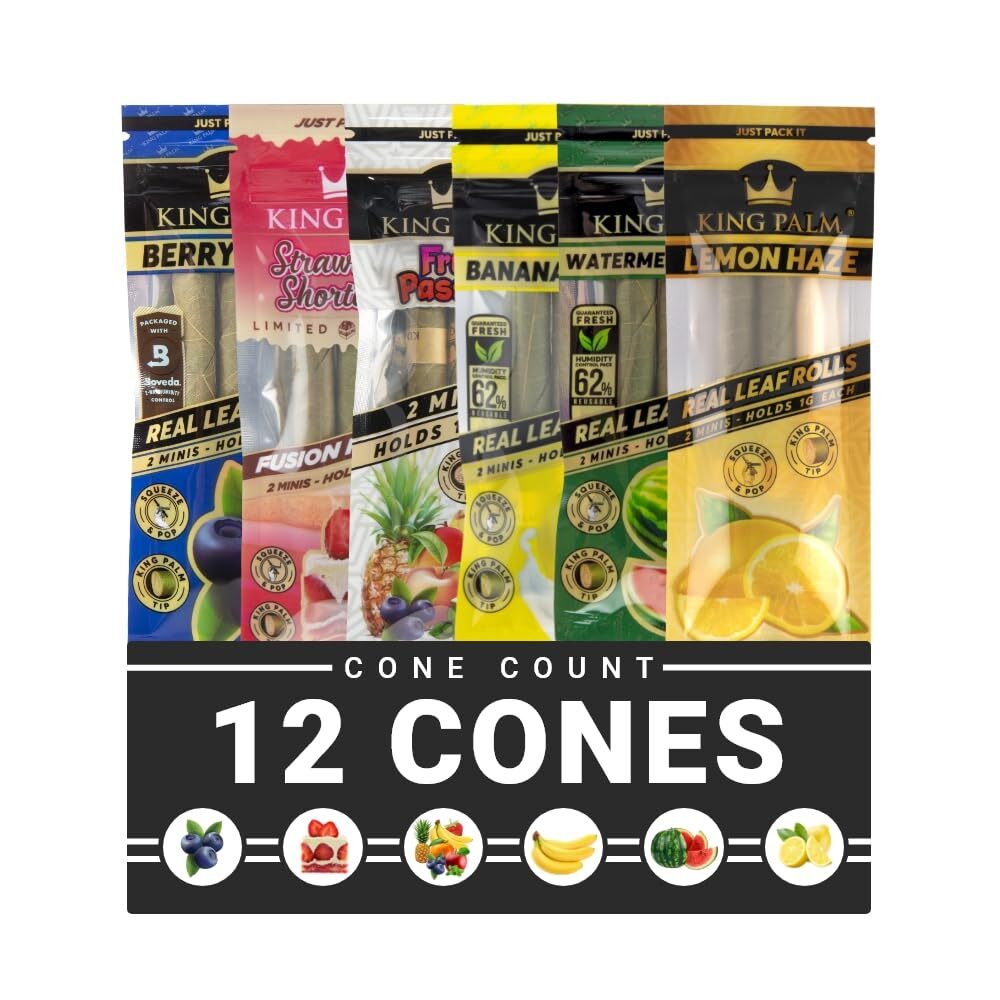 King Palm Natural Pre Rolled Palm Leaf Cones 2 Count Tobacco Free Cones
