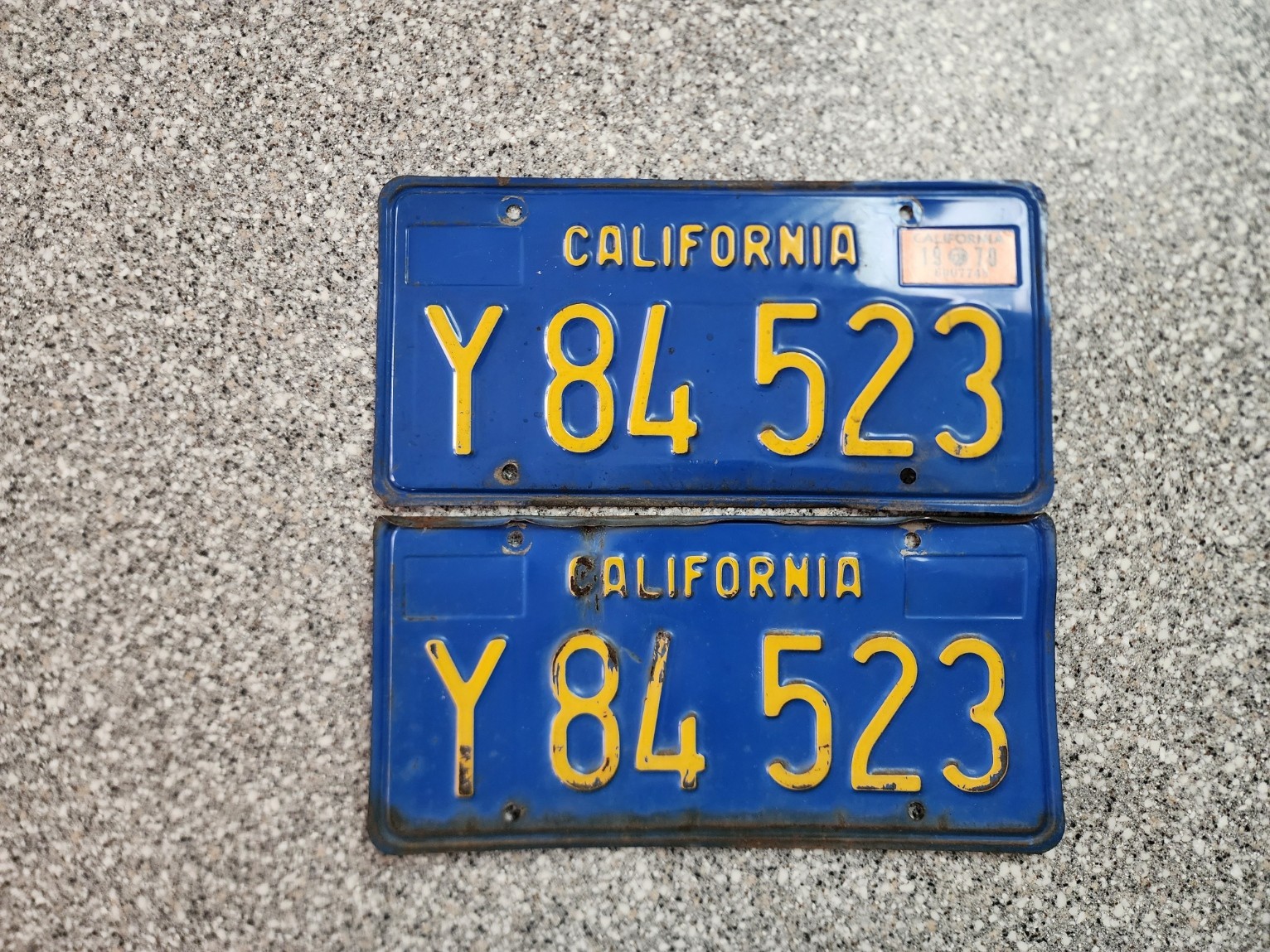 1970 California Commercial License Plates, 1970 Validation Sticker, DMV Clear, V 1970 California Commercial License Plates, 1970 Validation Sticker, DMV Clear, V