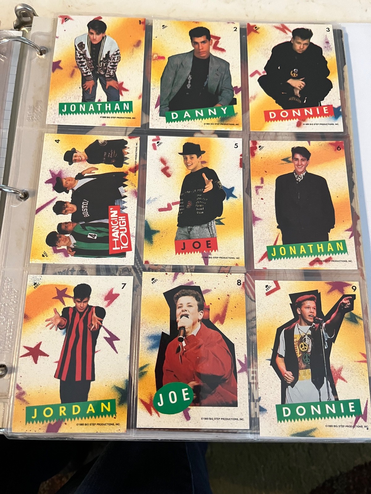 Vintage New Kids On The Block Trading cards 3 1/2 size cards 3 8 x10 throw in