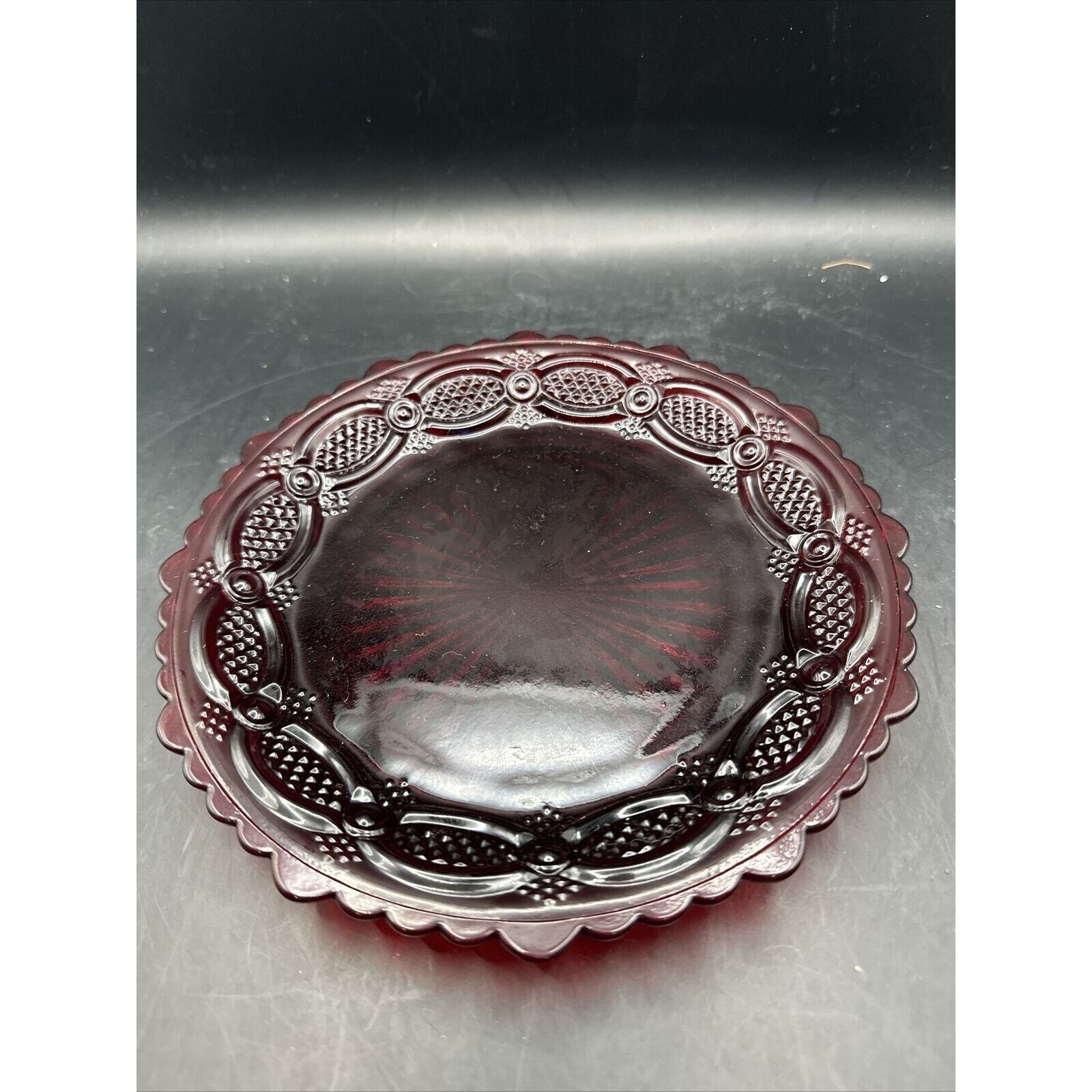 Vintage Avon Ruby Red Cape Cod 1876 Glassware Dessert/Salad Plate (7 1/2 inches)