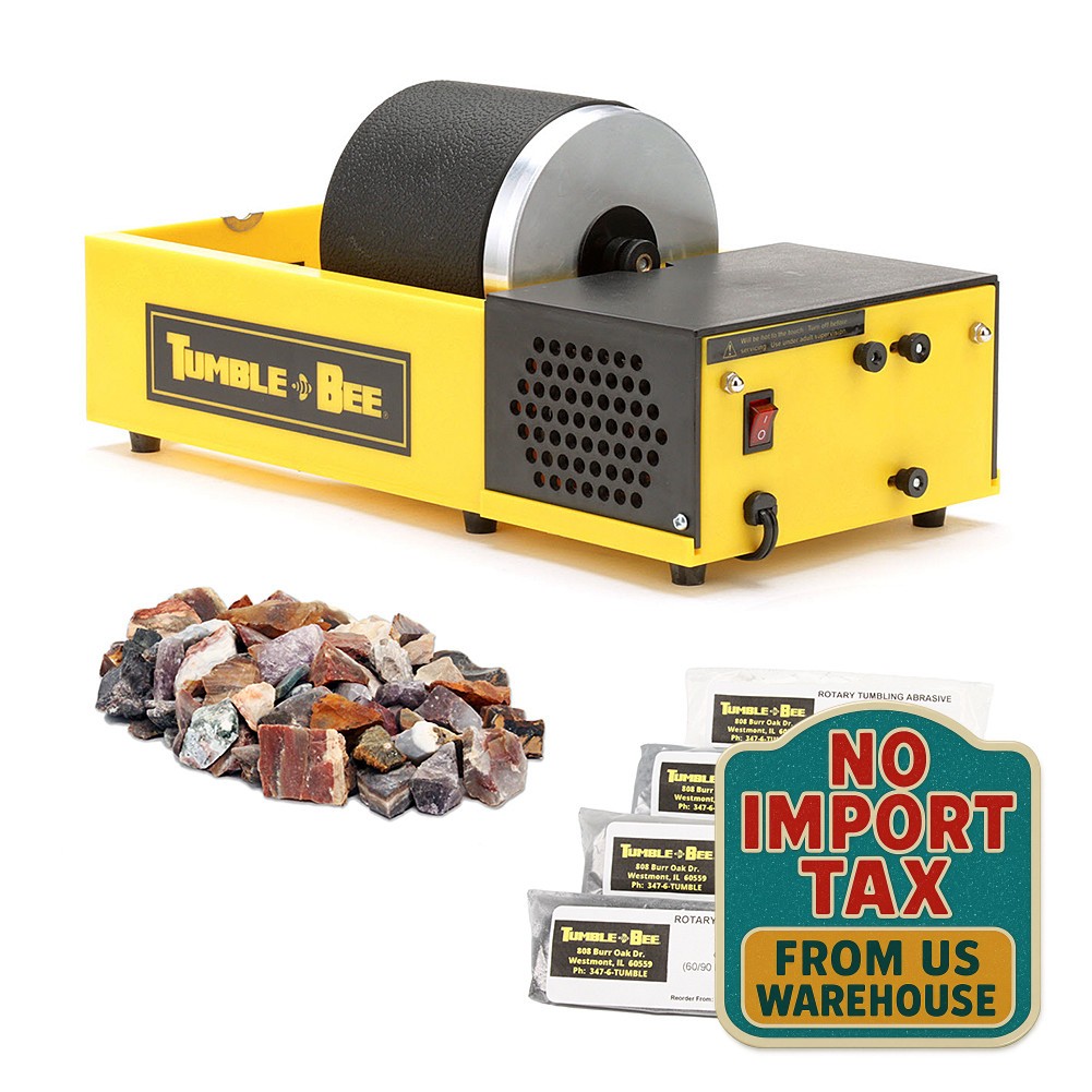 Tumble-Bee Rotary Rock Tumbler | Includes Rock & Polish Kit | Model TB-12, 1X2LB