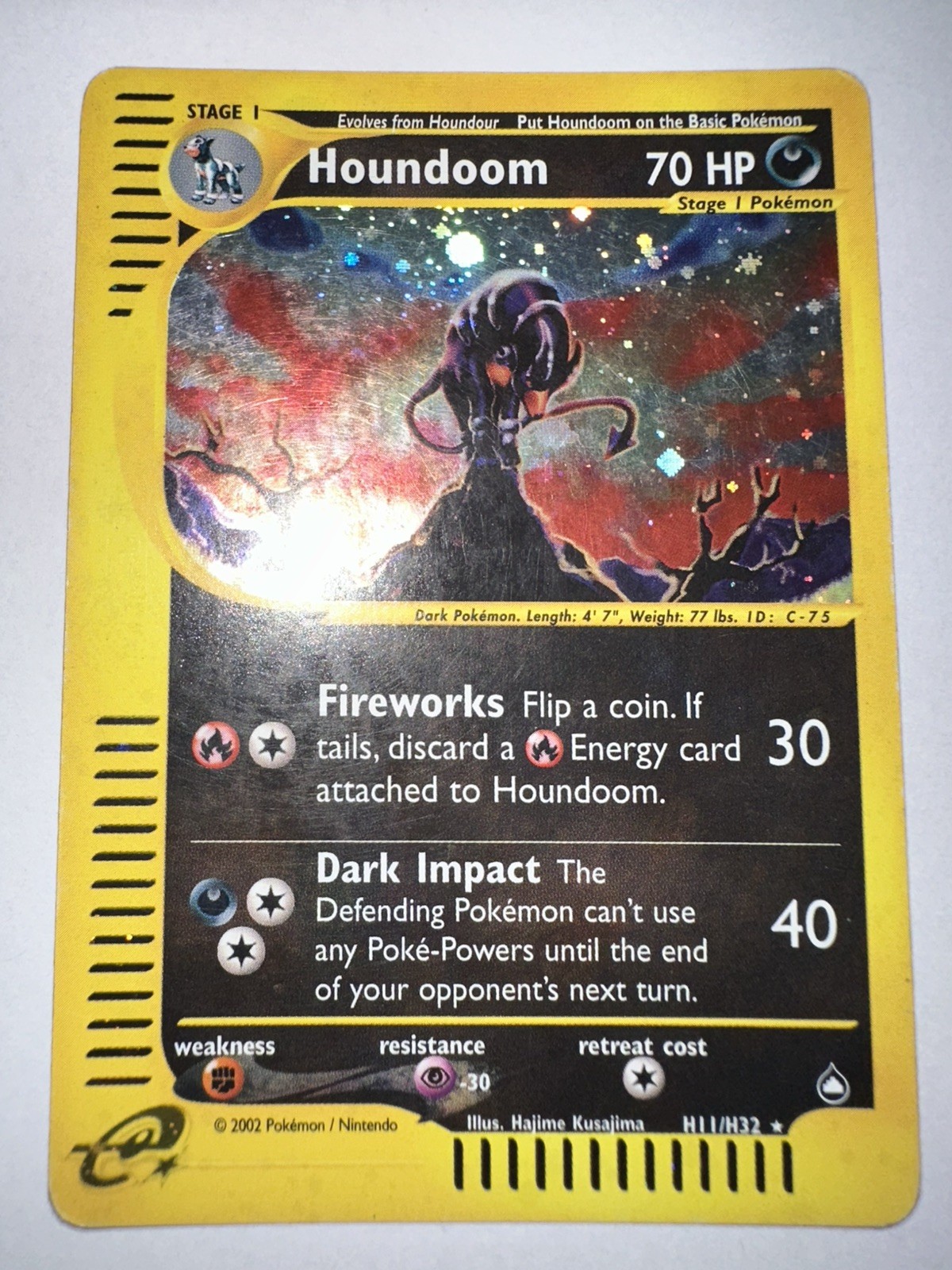 LP-/MP+ Pokemon Company Houndoom Aquapolis Holo Rare H11/H32 70 HP English