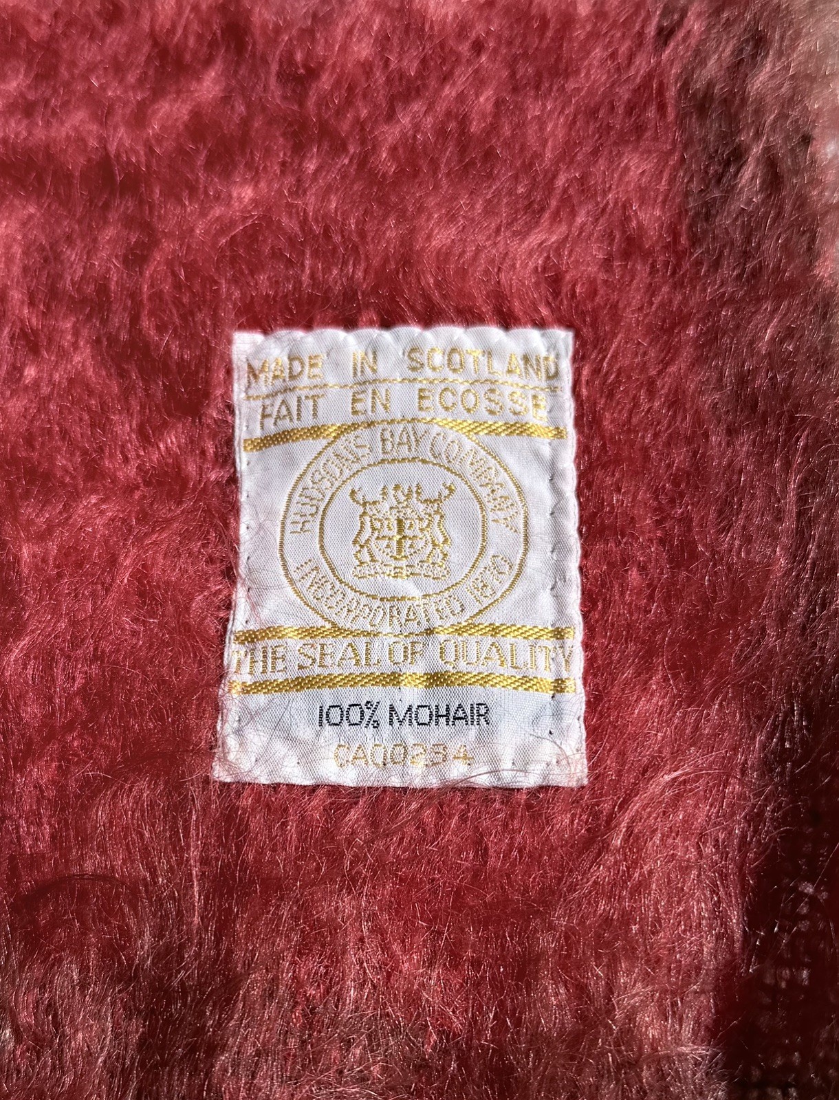 VTG Hudson's Bay Company Scotland Mohair Blanket Throw Plaid 68x48