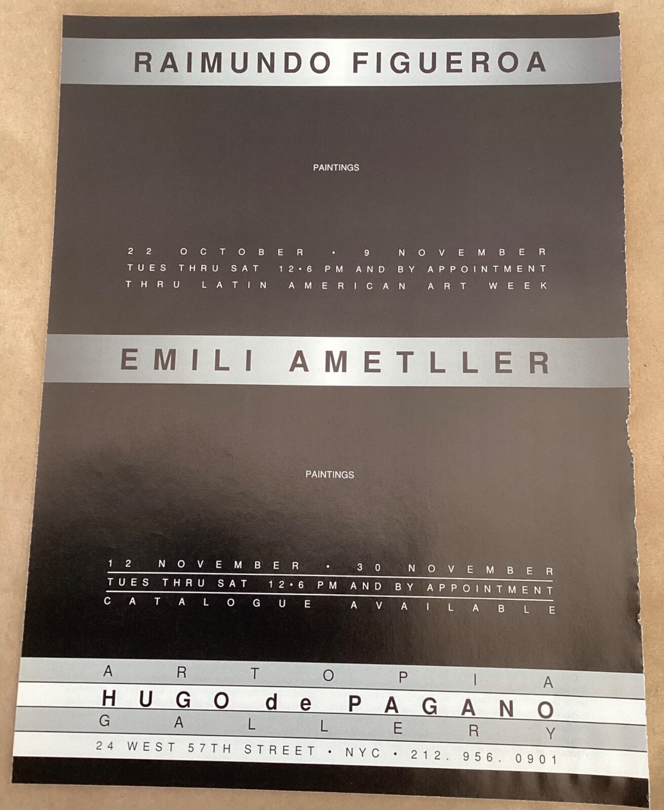 Raimundo Figueroa Emili Ametller gallery exhibition print ad 1996 magazne art