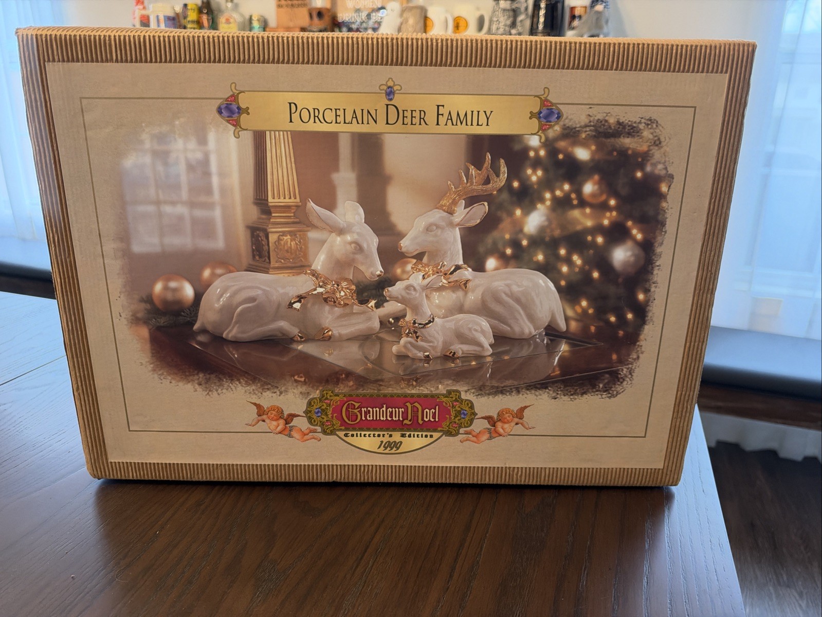 1999 Grandeur Noel Collector's Edition Porcelain Deer Family In Original Box