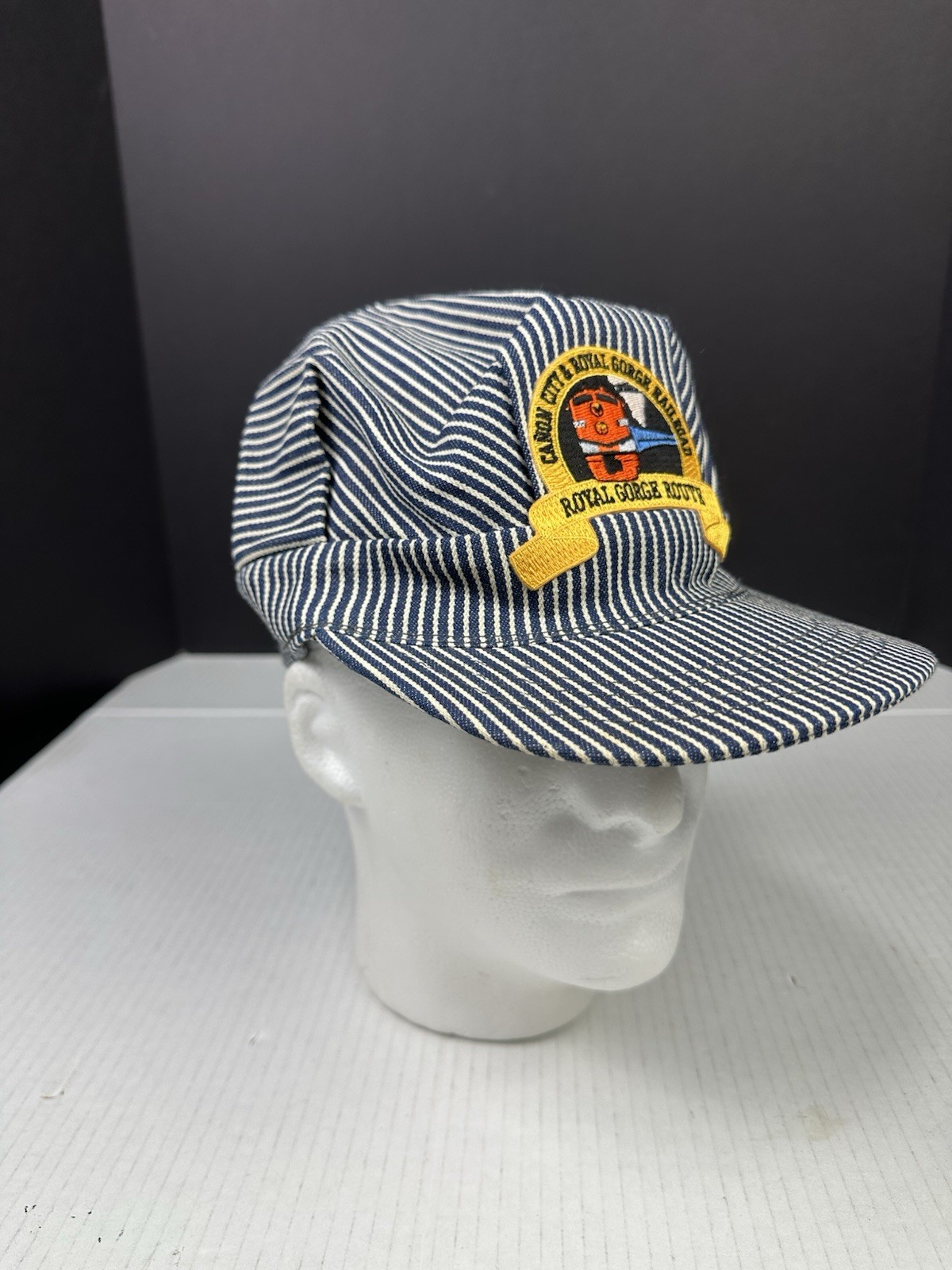 VTG Made In USA  Canon City & Royal Gorge Railroad Conductor Hat Size Large