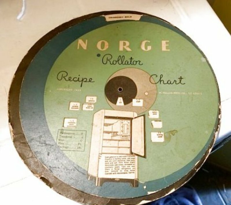 Vintage 1933 Norge Rollator Recipe Chart GUC