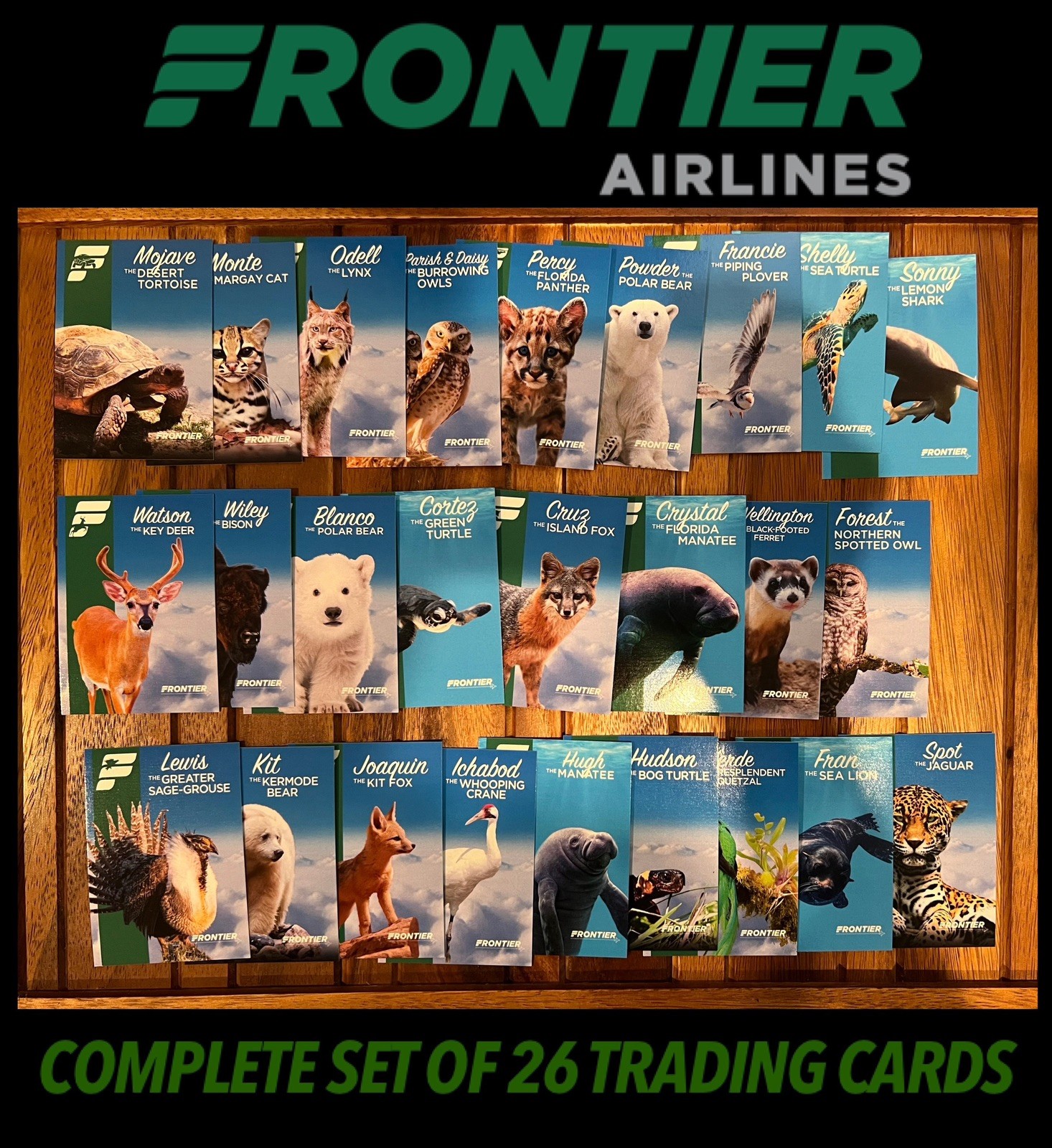 Frontier Airlines Trading Cards Complete Set 26 Cards Non-Sport (English)