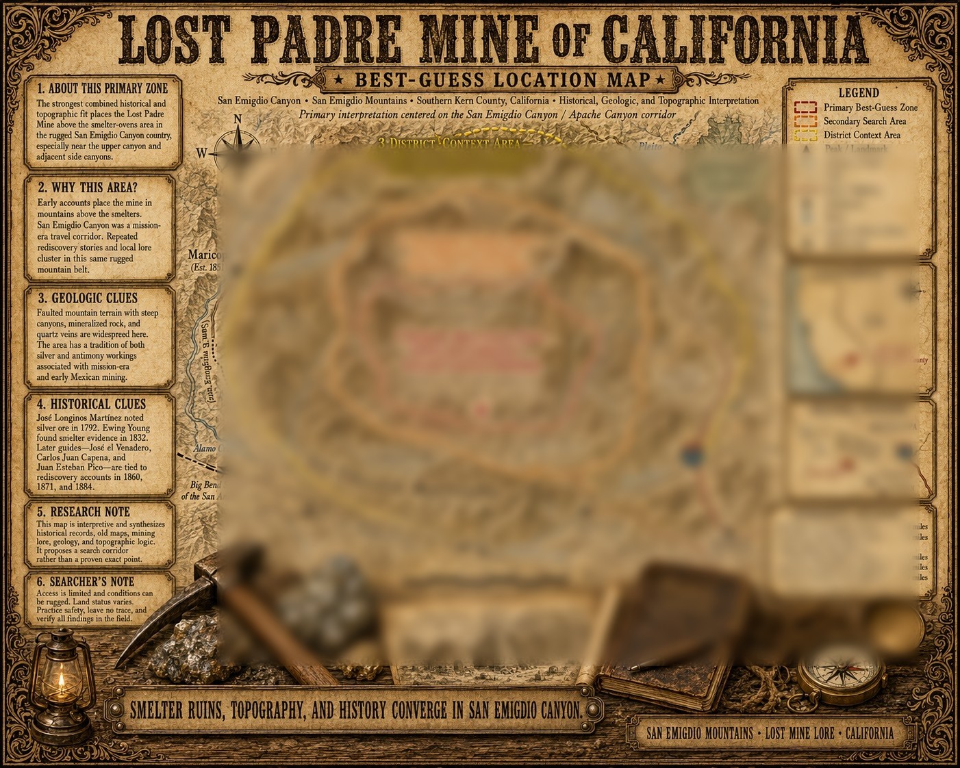 129 The Lost Padre Mine in California Treasure Map - Best Location Revealed