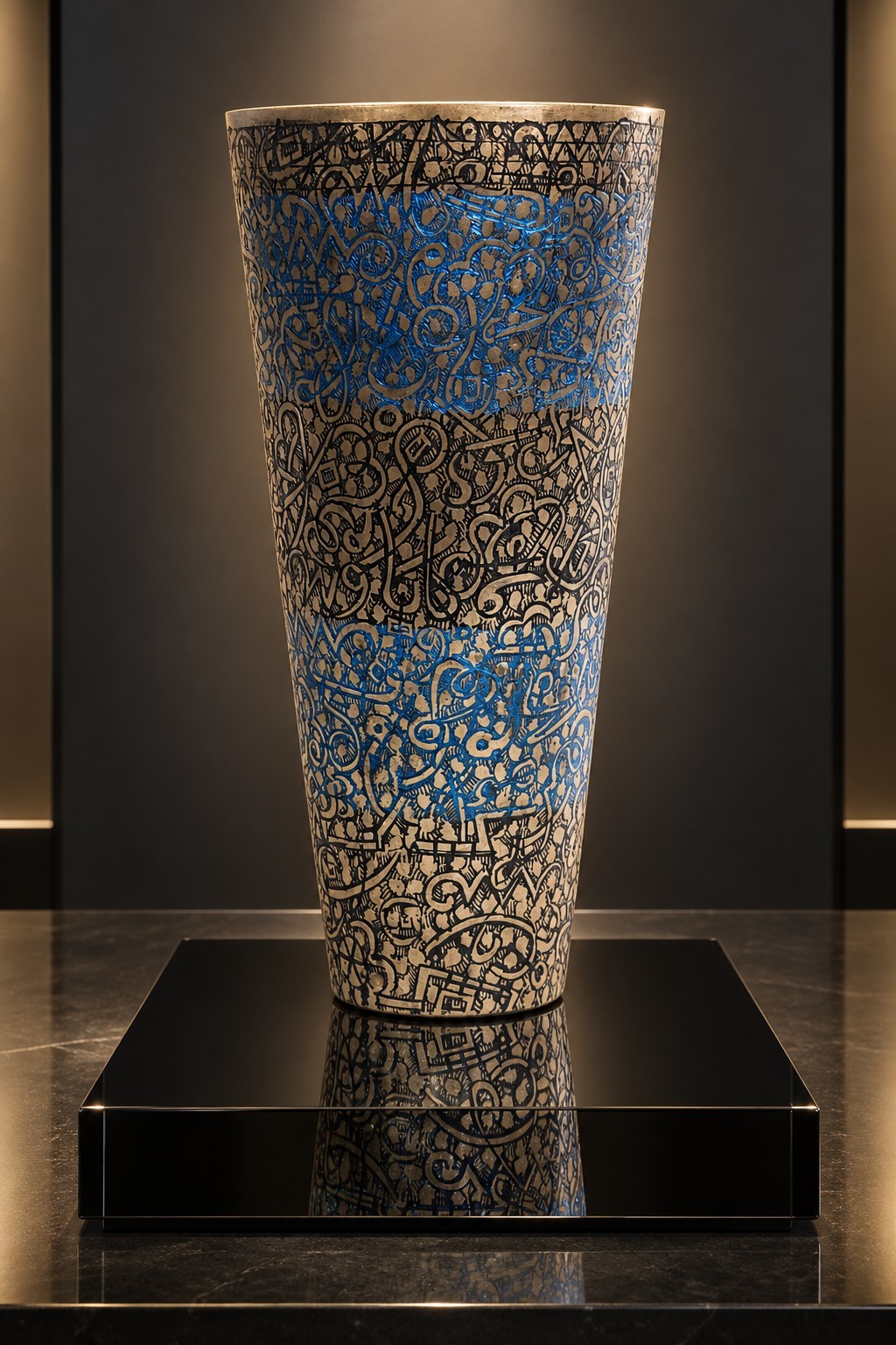 Big Size Imperial Islamic Qajar Enameled Brass Tumbler 