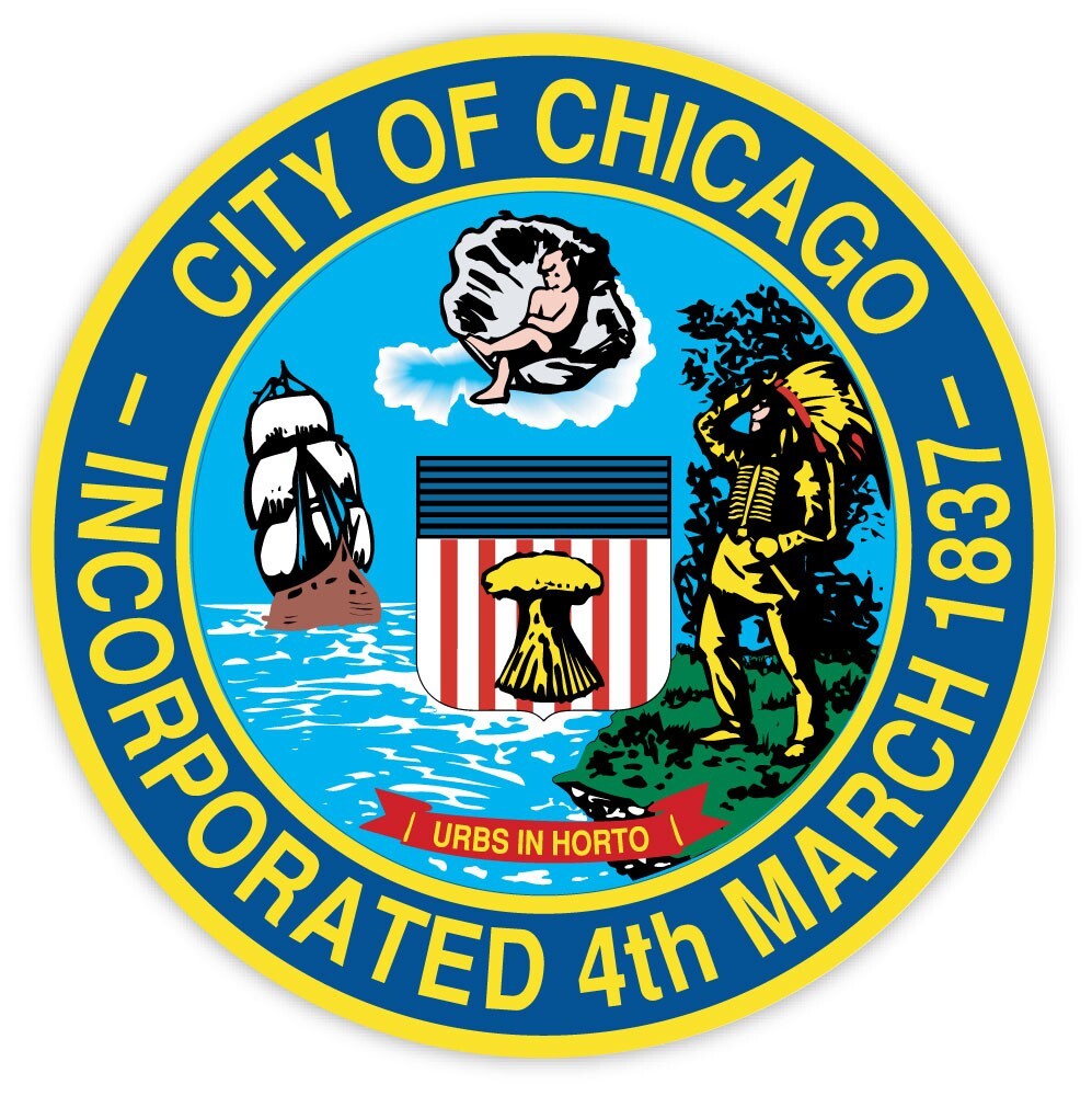 Chicago City Coat of arms Illinois sticker decal 4