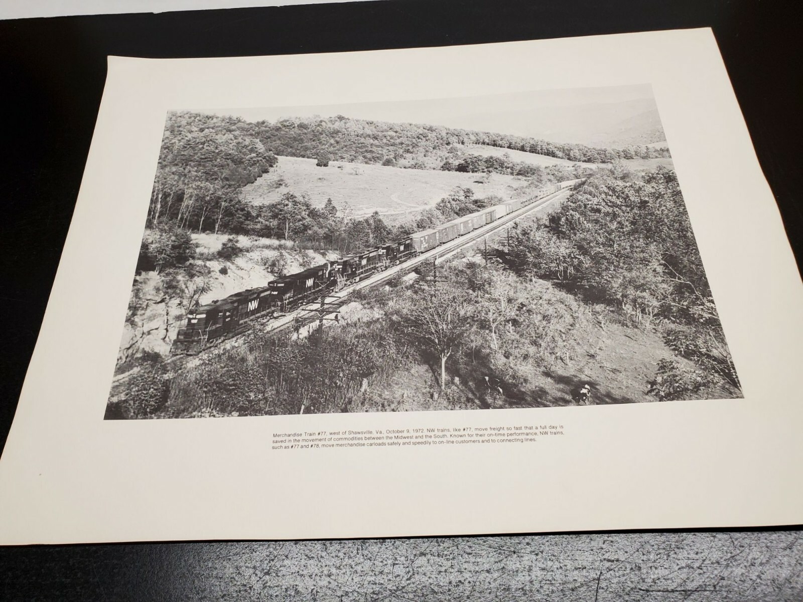 Merchandise Train # 77 B&W 12 x 16 Lithograph