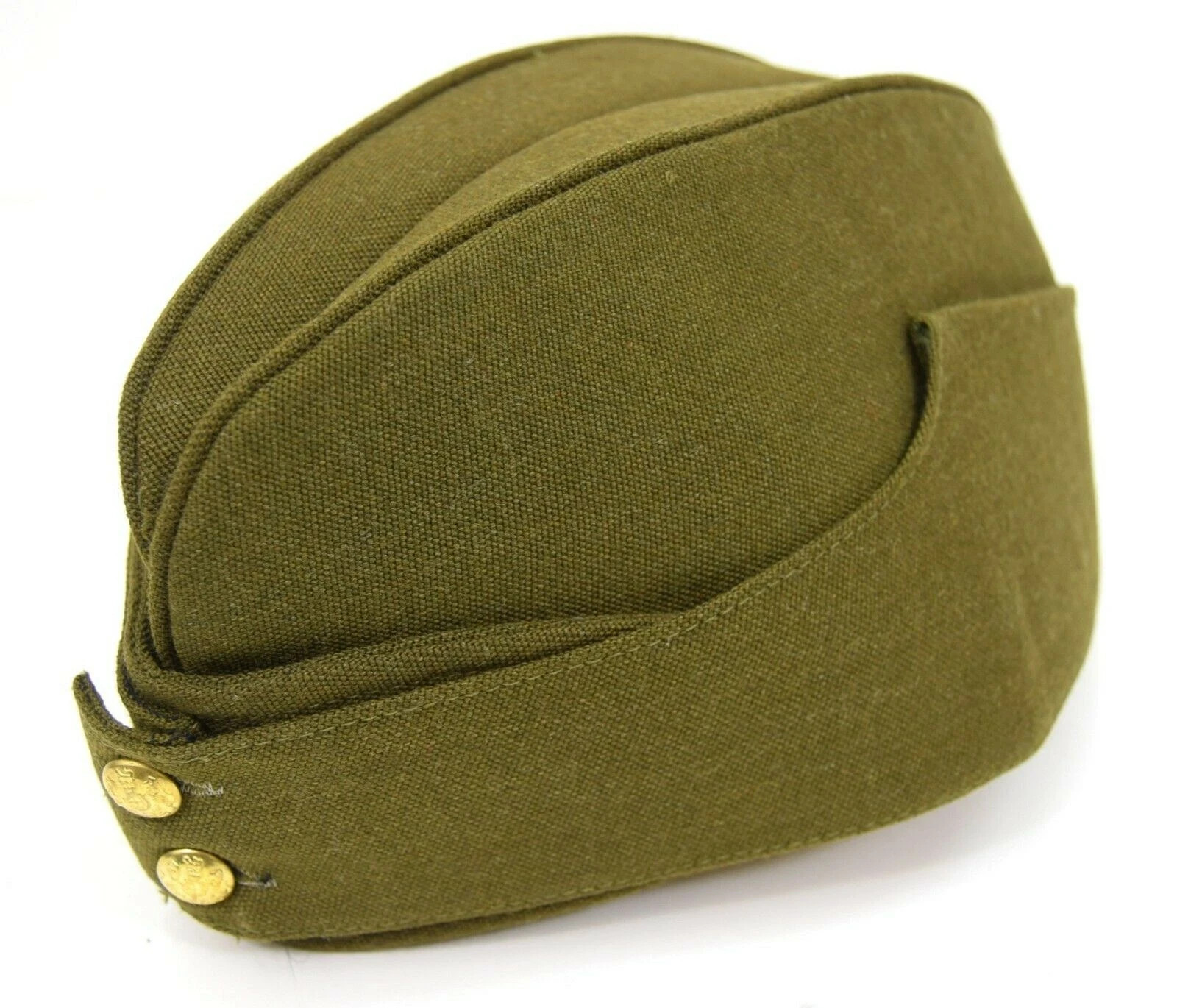 WWII Khaki side cap war time chip hat Army Dads army WW2 style hat ~ Kings crown