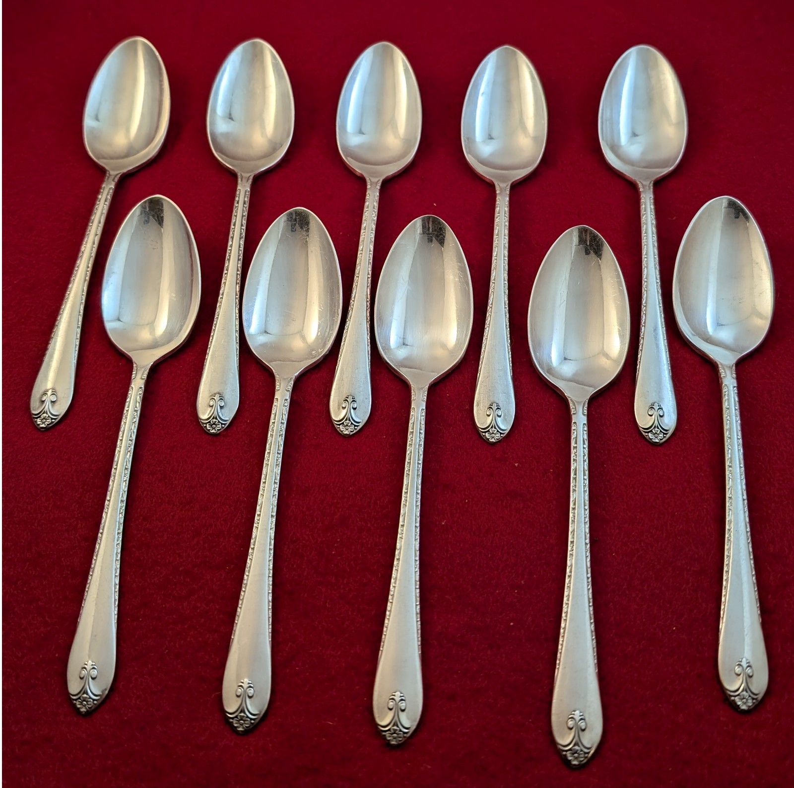 Lot Of 10 Teaspoons 1940 Wm Rogers Son Exquisite International Silverplate