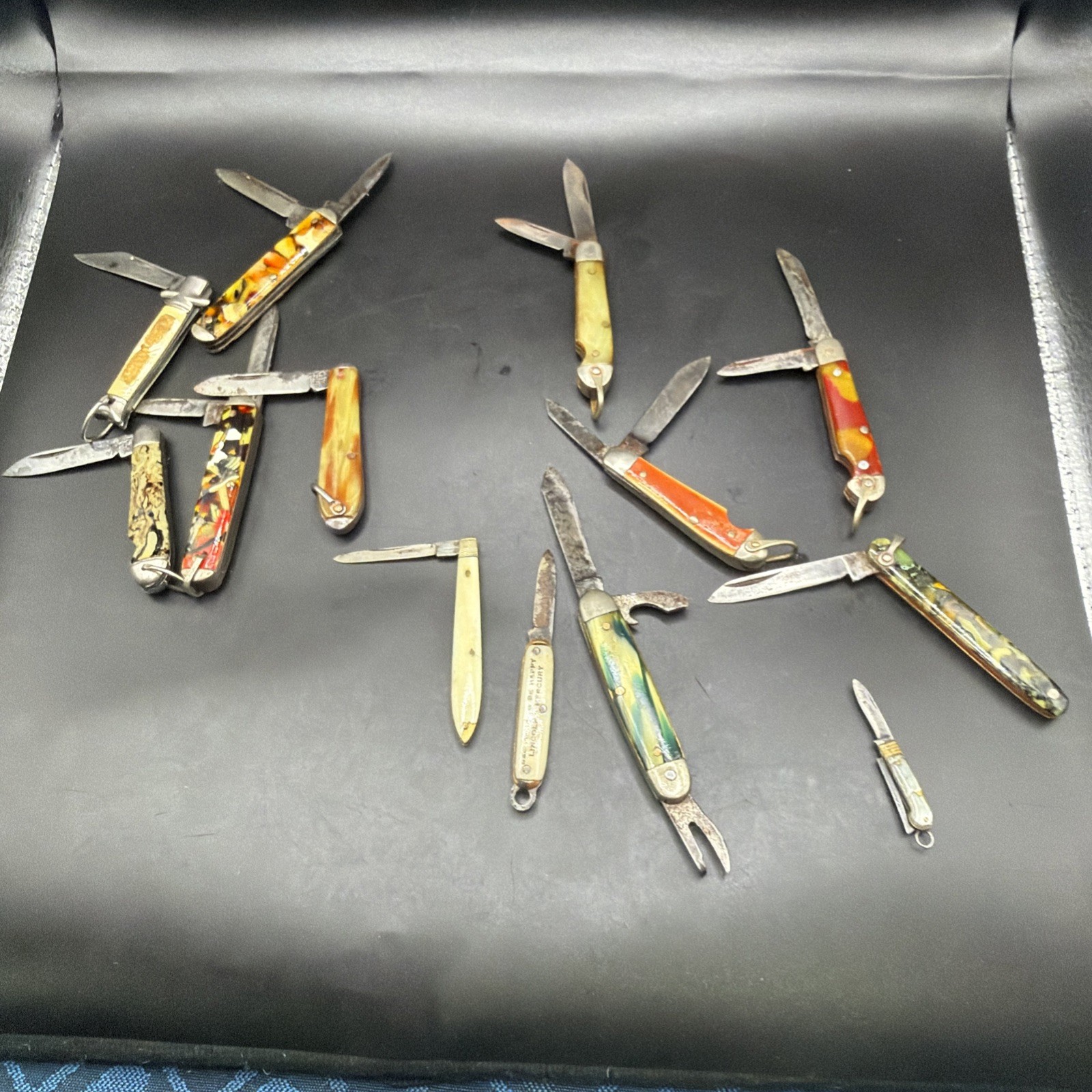 Vintage Imperial Camillus Utica Mini Pocket Knife Lot 13pc Celluloid As Pictured