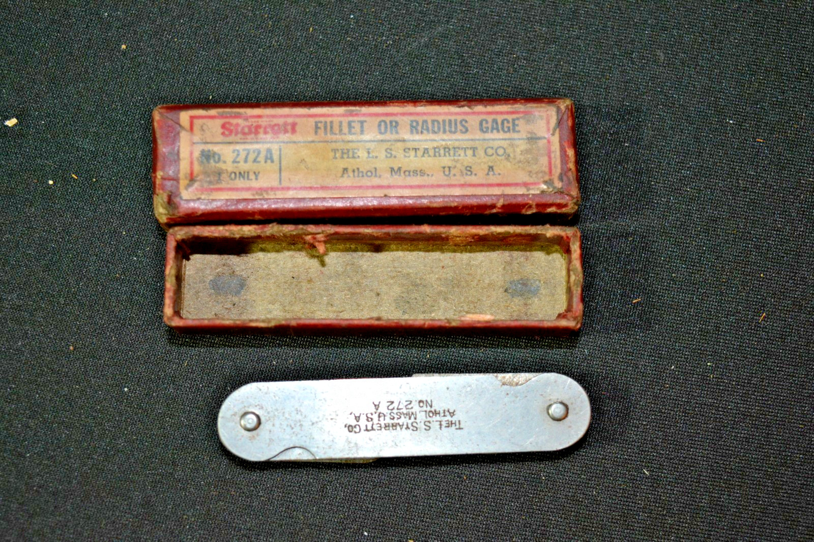Starrett Vintage Radius Gage 272A In Original Box