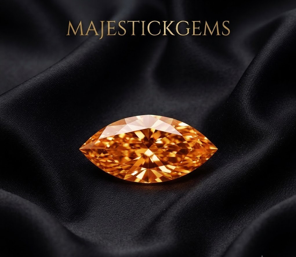 2 Ct Marquise Cut Orange Lab Grown Diamond VVS1 D Certified Loose Stone