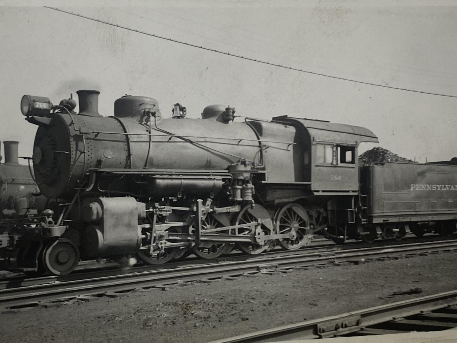 Vtg Pennsylvania 764 Steam Locomotive Photo 2.75x4.5 B&W Gelatin Original
