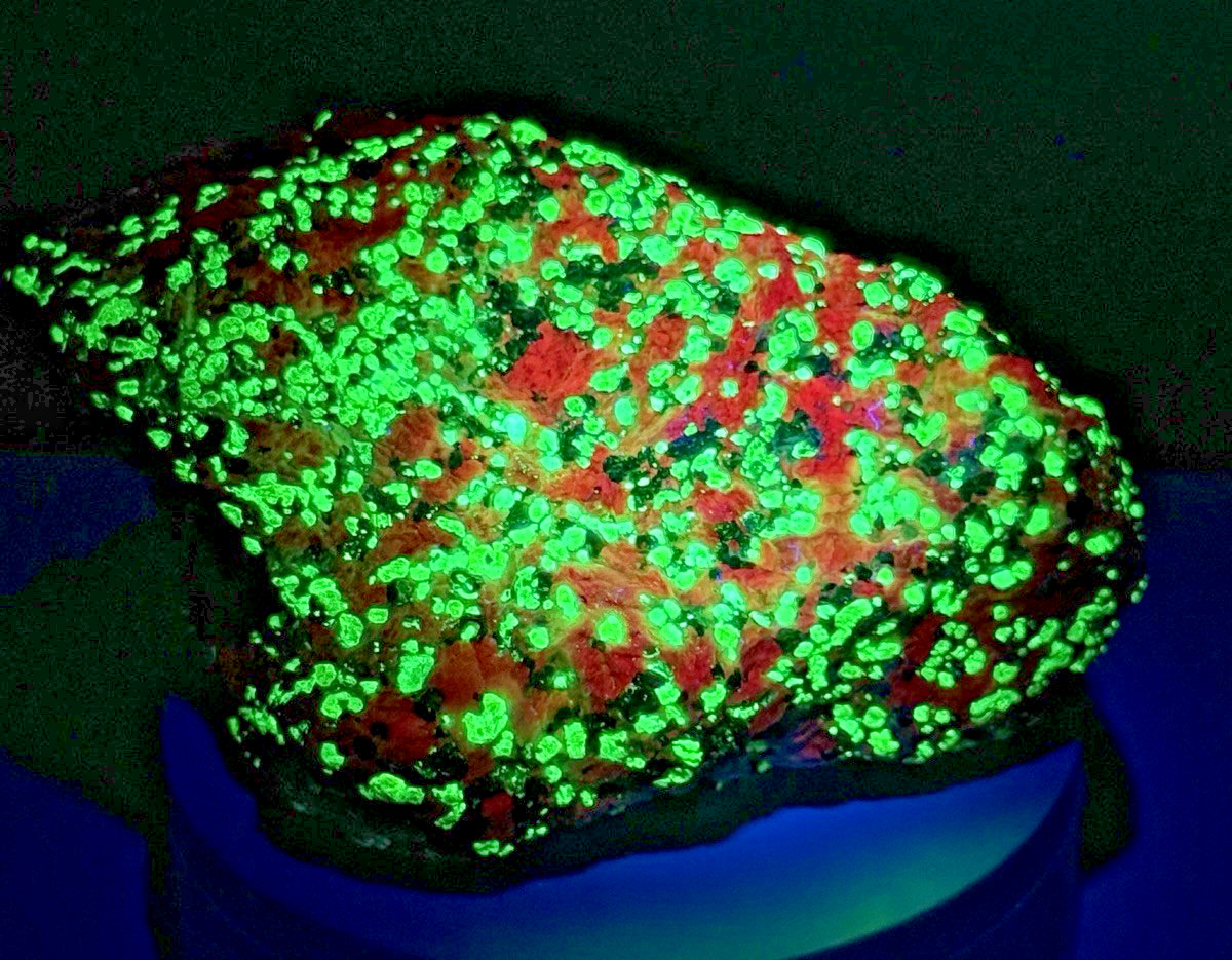 MASSIVE Willemite, Calcite, & Franklinite NJ Fluorescent Mineral Specimen - 5.7”