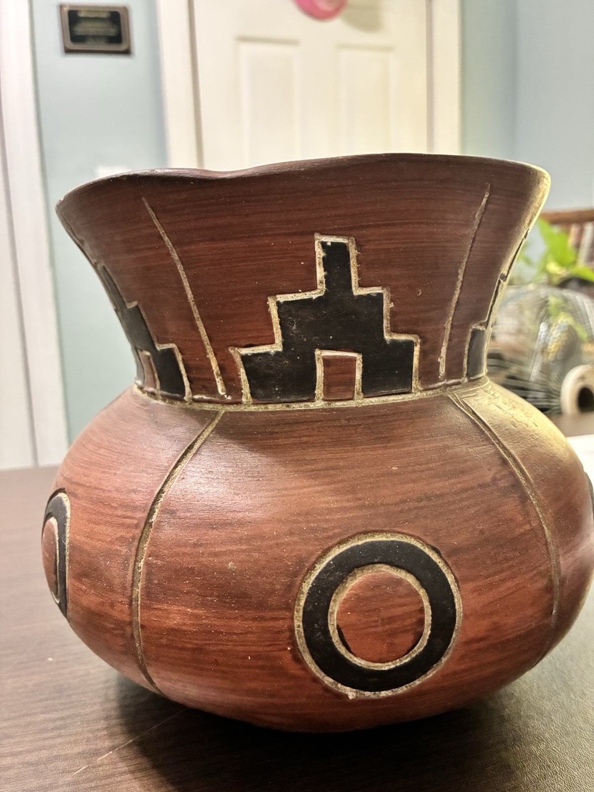Leopoldo De México Vase 7” Height 9” Diameter. Ships Free In USA 