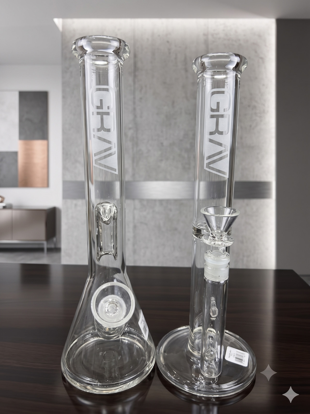 2x 12-Inch GRAV Water Pipe Bongs (Beaker & Straight Tube) GRAV Style