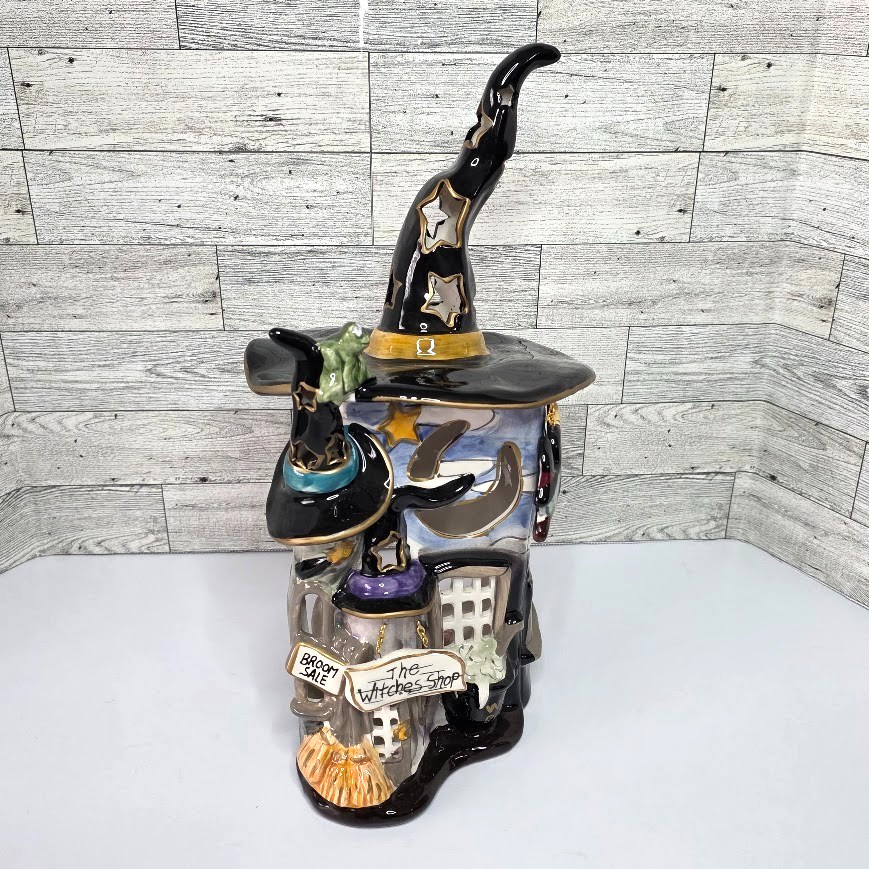 Blue Sky Clayworks Halloween The Witches Shop Village House Candle House, NEW