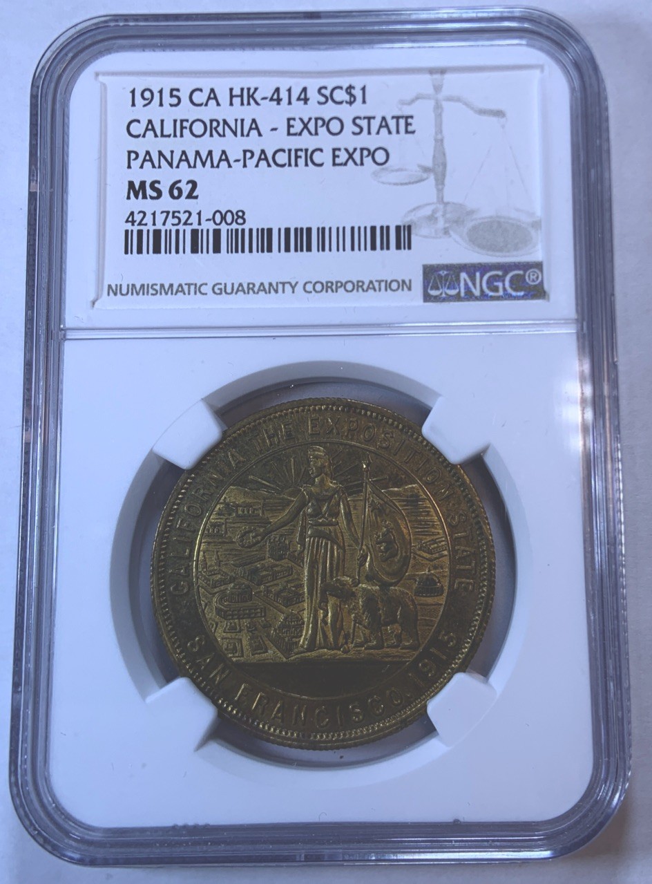 1915 Panama Pacific Exposition Coin California Variety Superb Details 