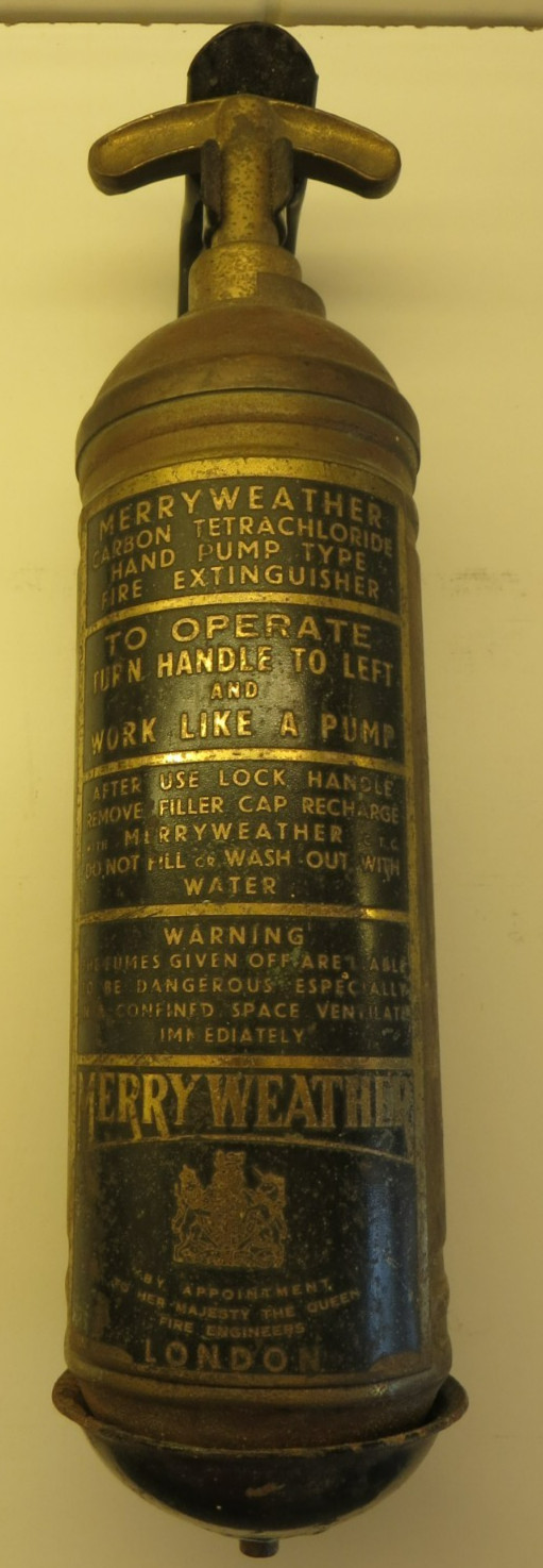 Vintage Brass Merryweather Fire Extinguisher Rare
