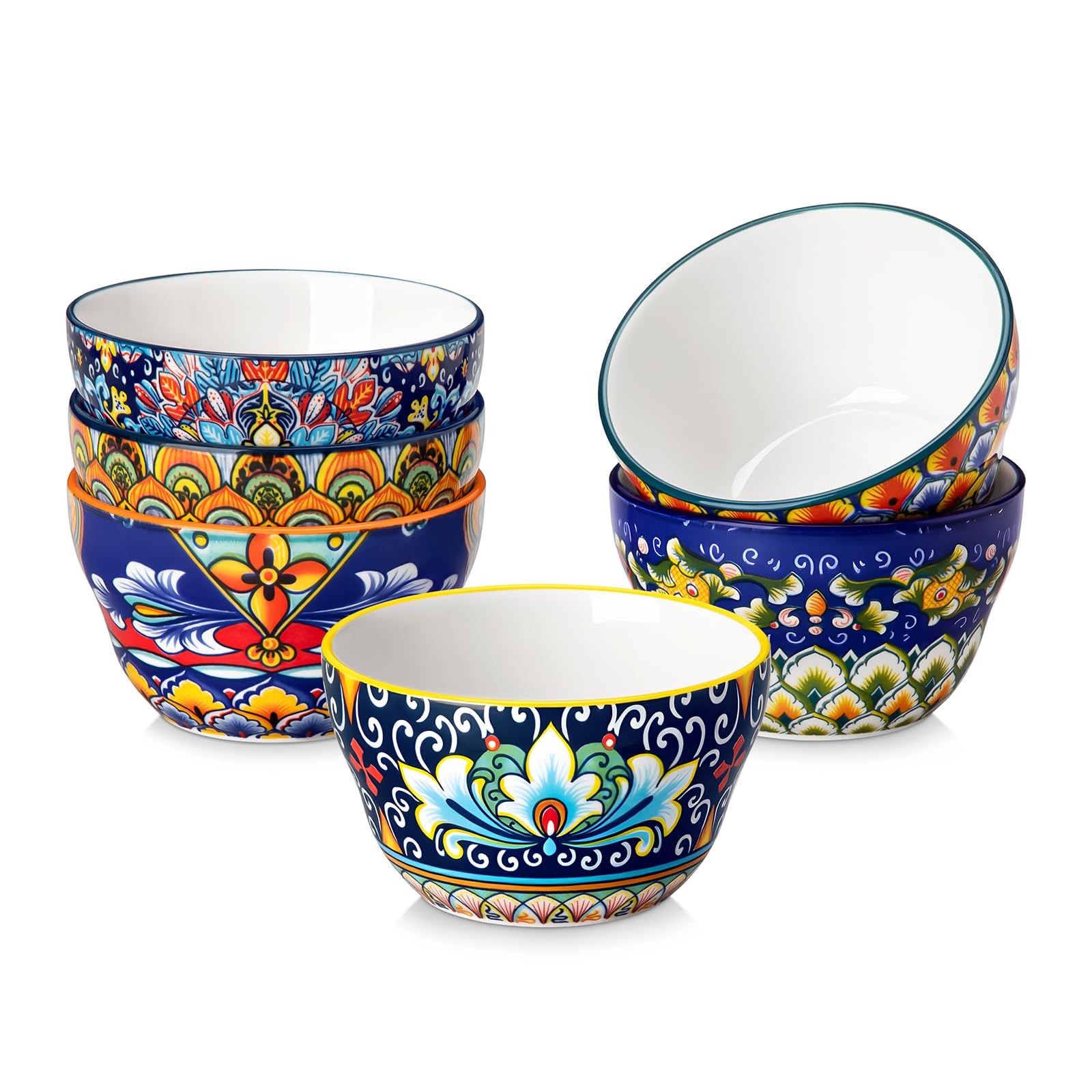 vancasso SIMI Bouillon Cups Set of 6, 8 Oz Ceramic Bowls