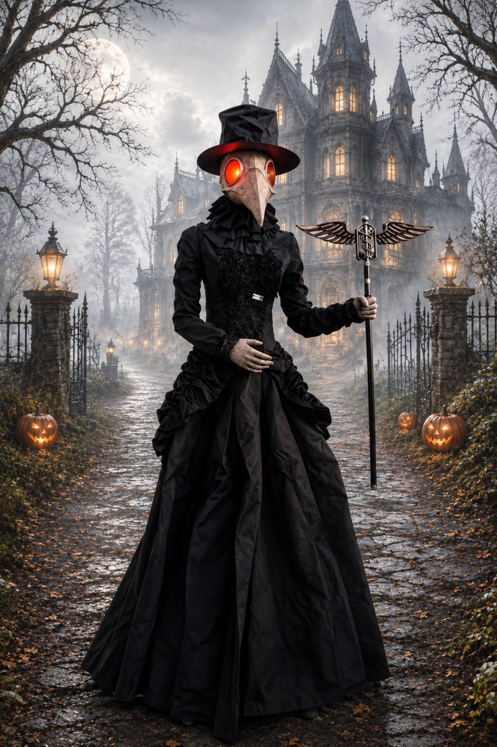 Haunted Living 5.5-ft Ms Plague Doctor Motion Activated HALLOWEEN Animatronic Haunted Living 5.5-ft Ms Plague Doctor Motion Activated HALLOWEEN Animatronic
