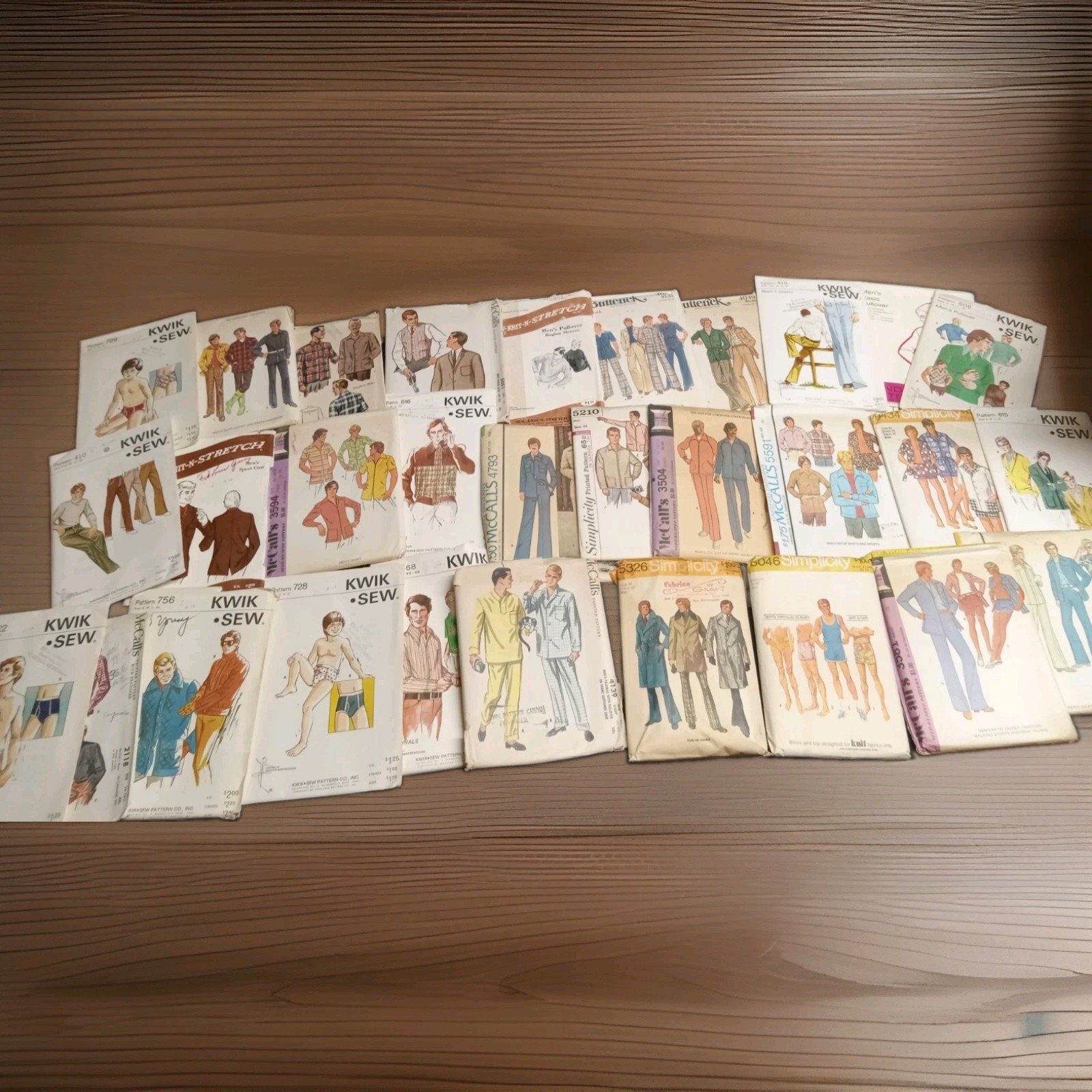 Vintage 1950s-70s Mens sewing patterns Lot Of 30 Cut/Uncut