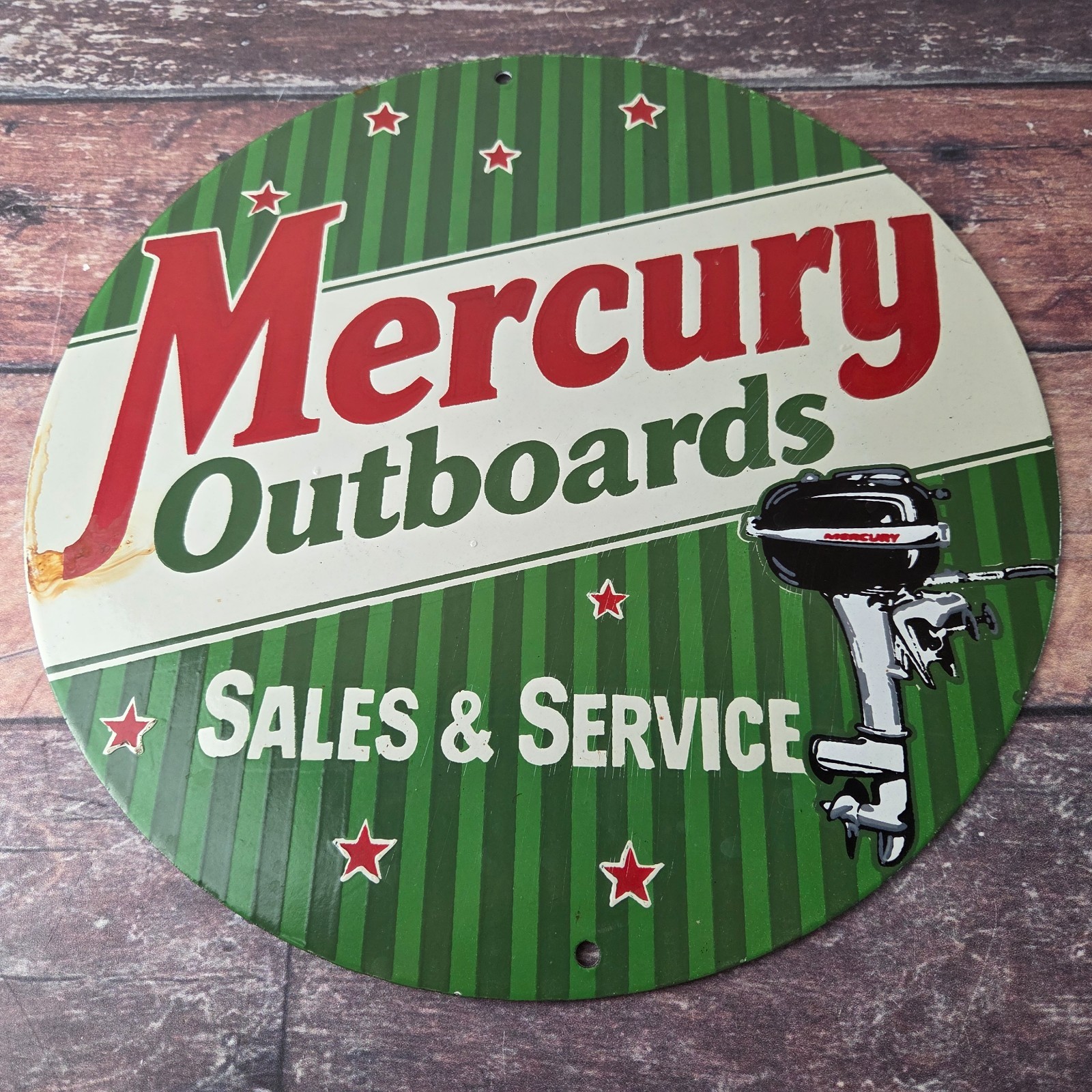 Vintage Mercury Outboards Sign - Sales Service Porcelain Gas Station Pump Sign Vintage Mercury Outboards Sign - Sales Service Porcelain Gas Station Pump Sign