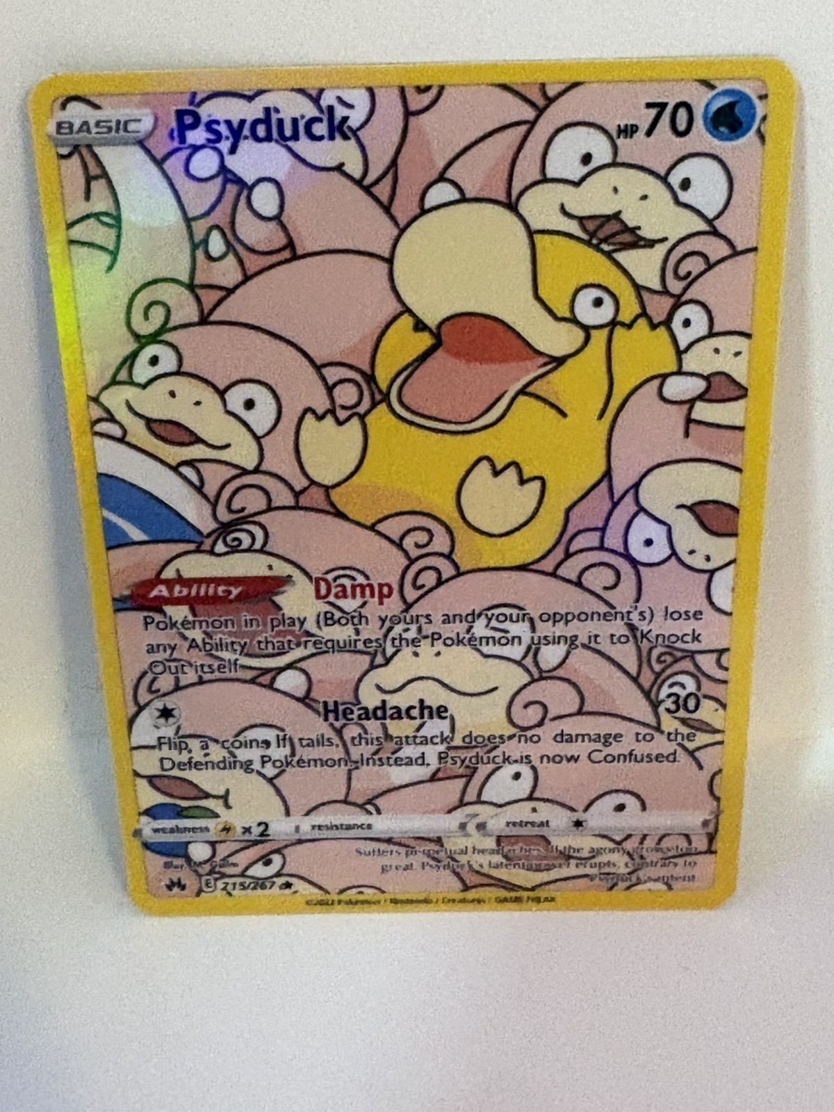 Custom inspired PSYDUCK & slowpoke  Holo Card Fan Made NON-TCG UNOFFICIAL