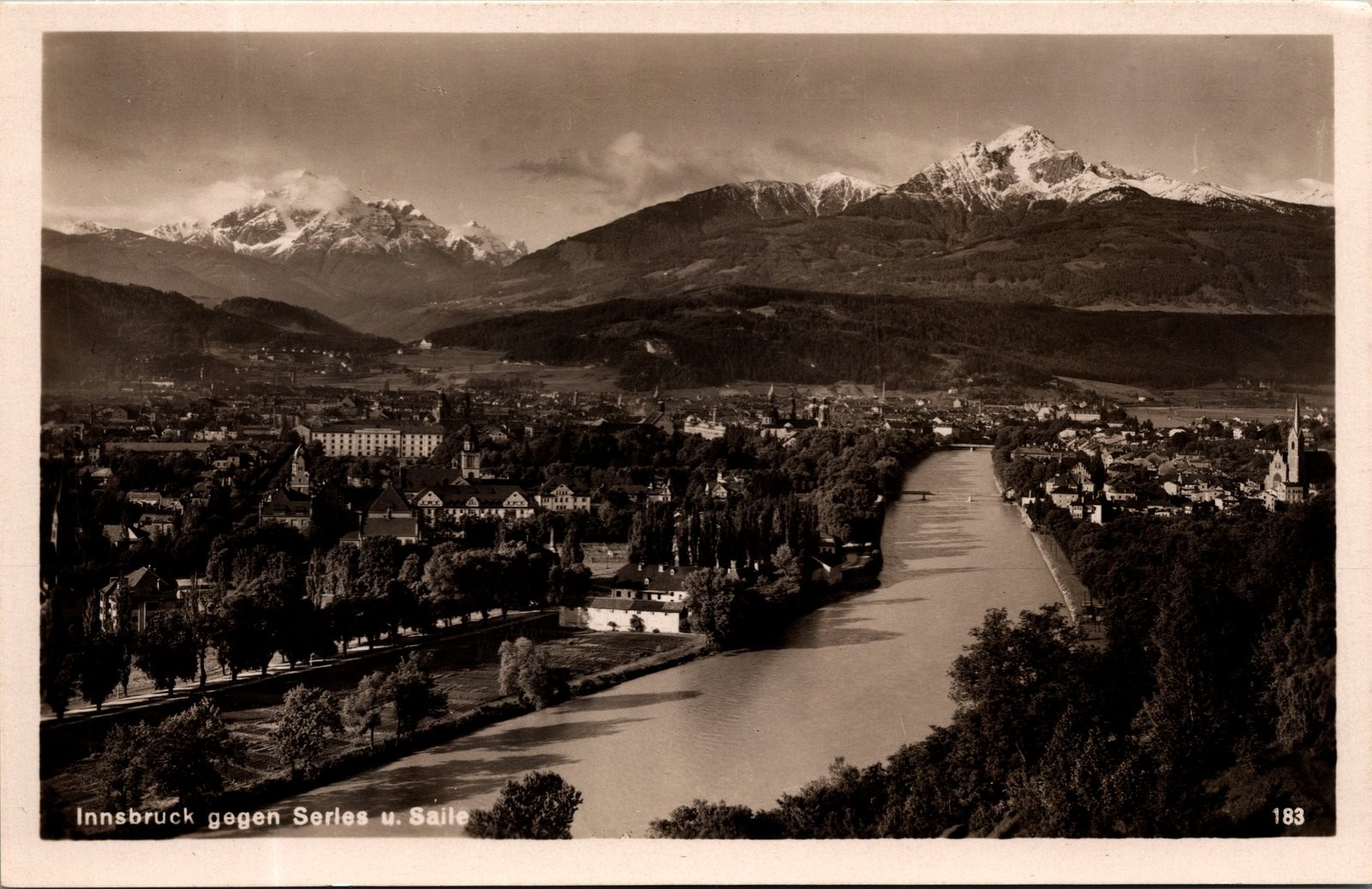 Vintage Innsbruck Austria Mountain View Postcard Serles Saile Peaks