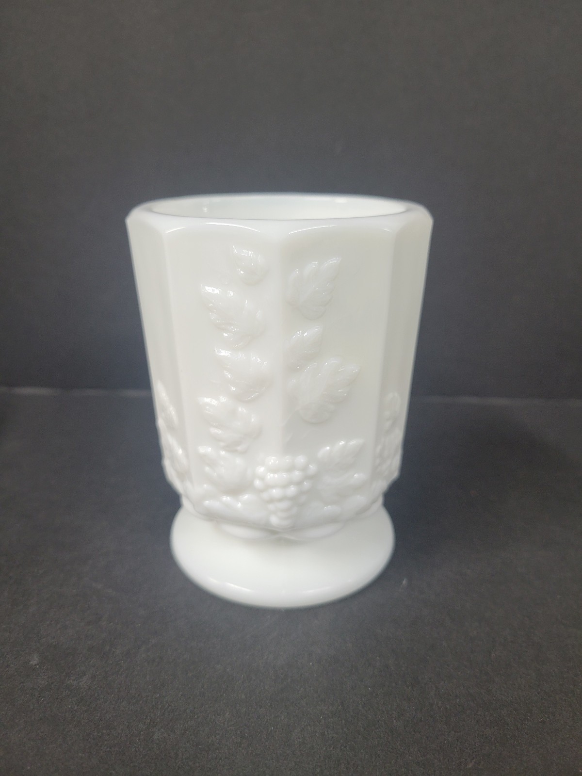 Westmoreland Milk Glass Sugar Bowl ?  Panel & Grape pattern VGC
