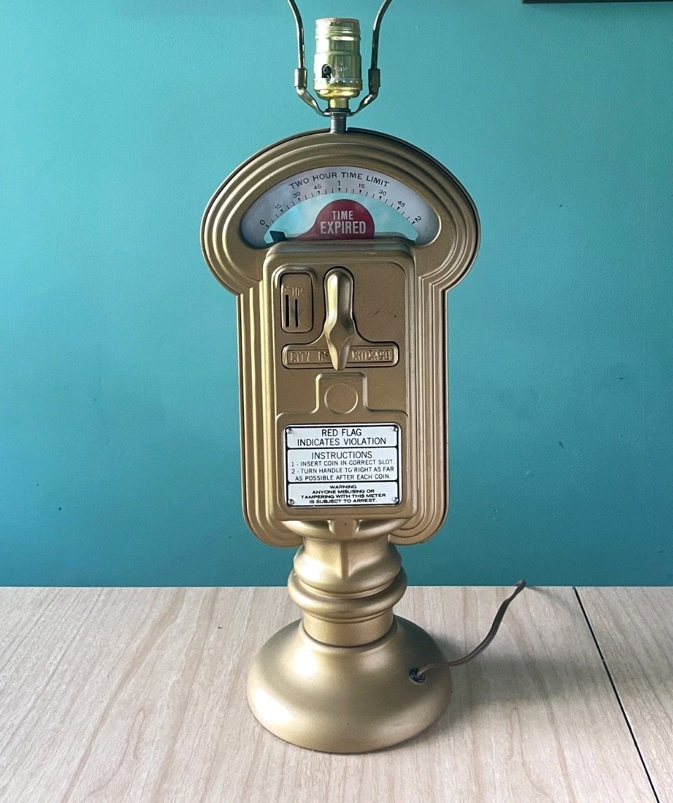 Vintage Duncan Miller City of Chicago Parking Meter Lamp Nickels & Dimes