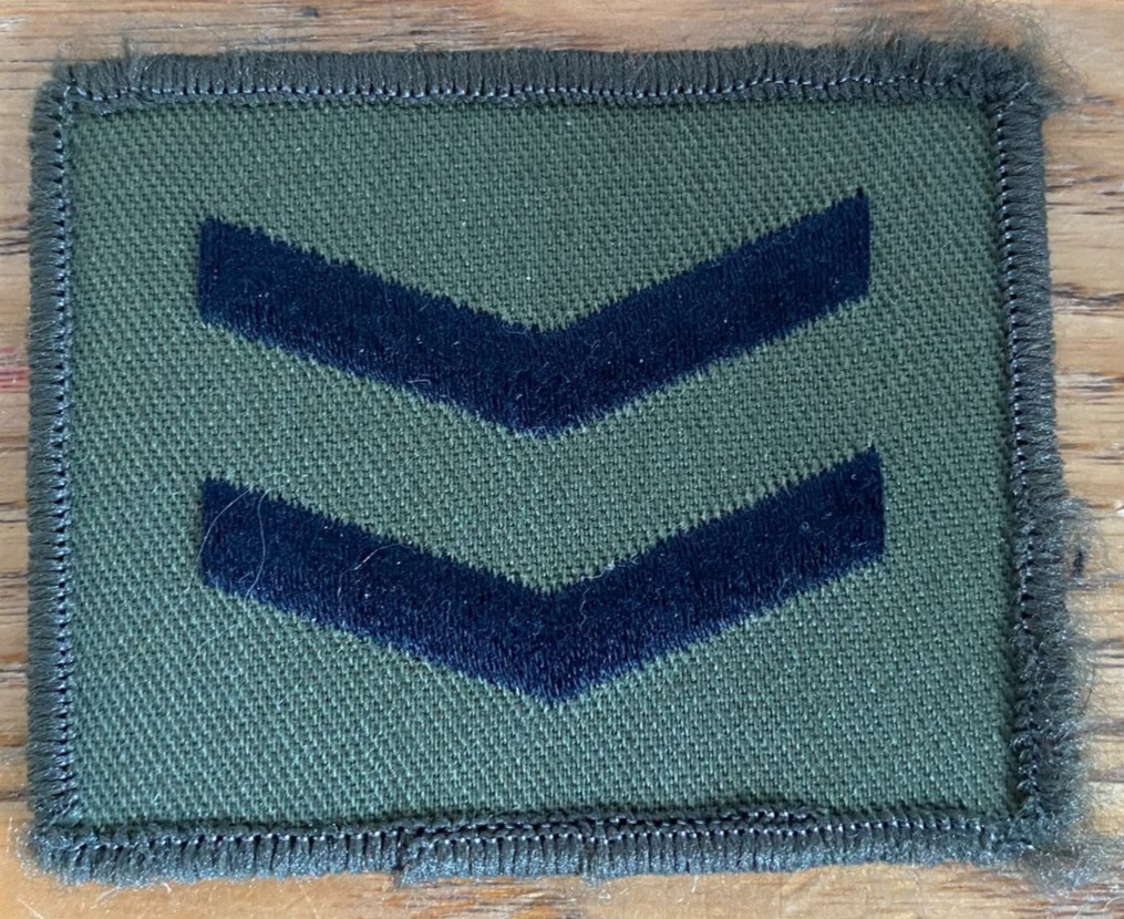 Vintage British Army Corporal Chevron - Olive Drab Rank Patch