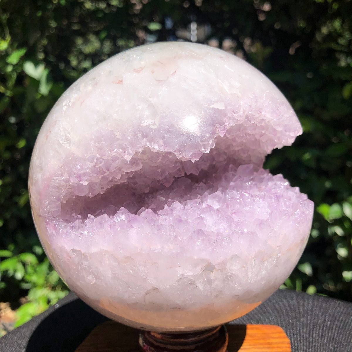 5 LB Natural Agate Sphere with Amethyst Geode Druzy Open Mouth Crystal Ball