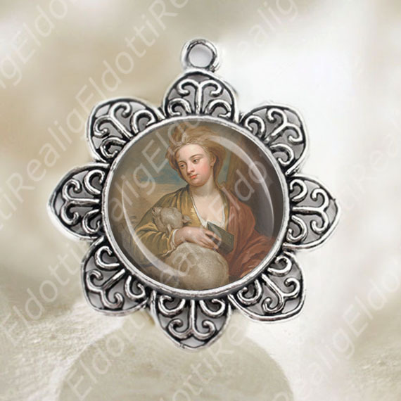 St Agnes Medal Pendant Catholic Patron Saint Religious Jewelry