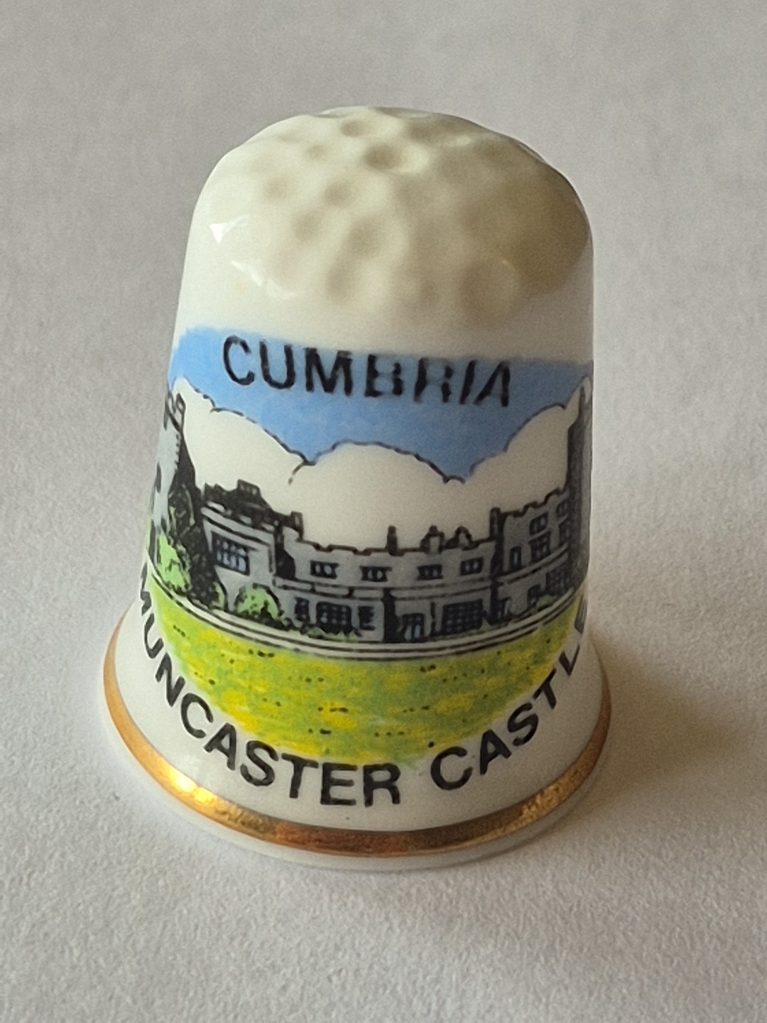 Muncaster Castle Thimble Vintage Souvenir Collectible