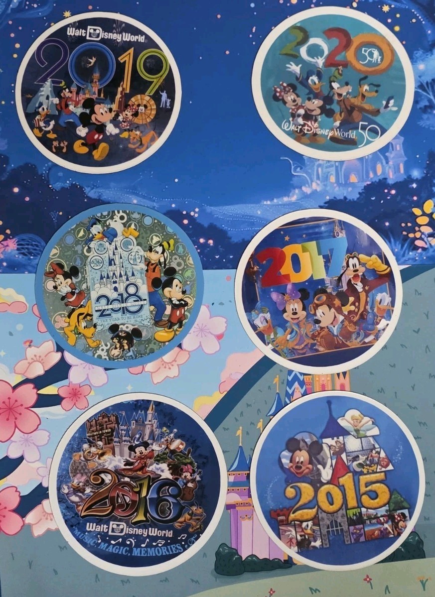 Walt disney world Magnet 2015 2016 2017 2018 2019 And 2026 Se of 6