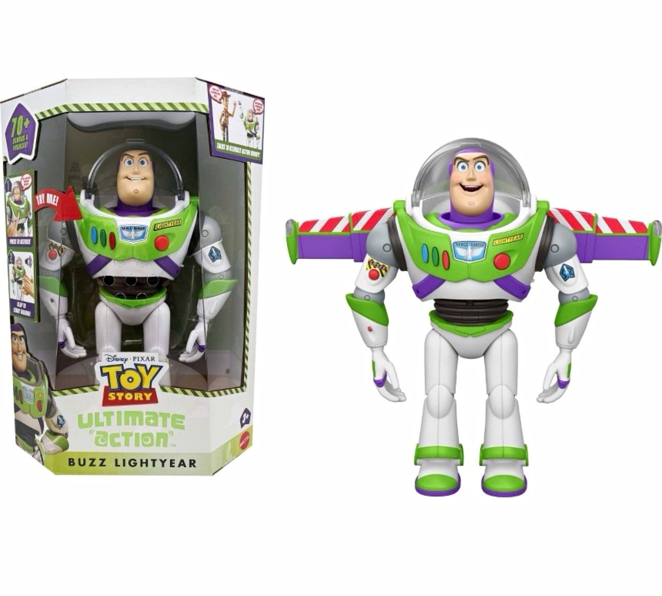 Disney Toy Story Ultimate Action Buzz Lightyear Figure Animatronics Mode70+sound