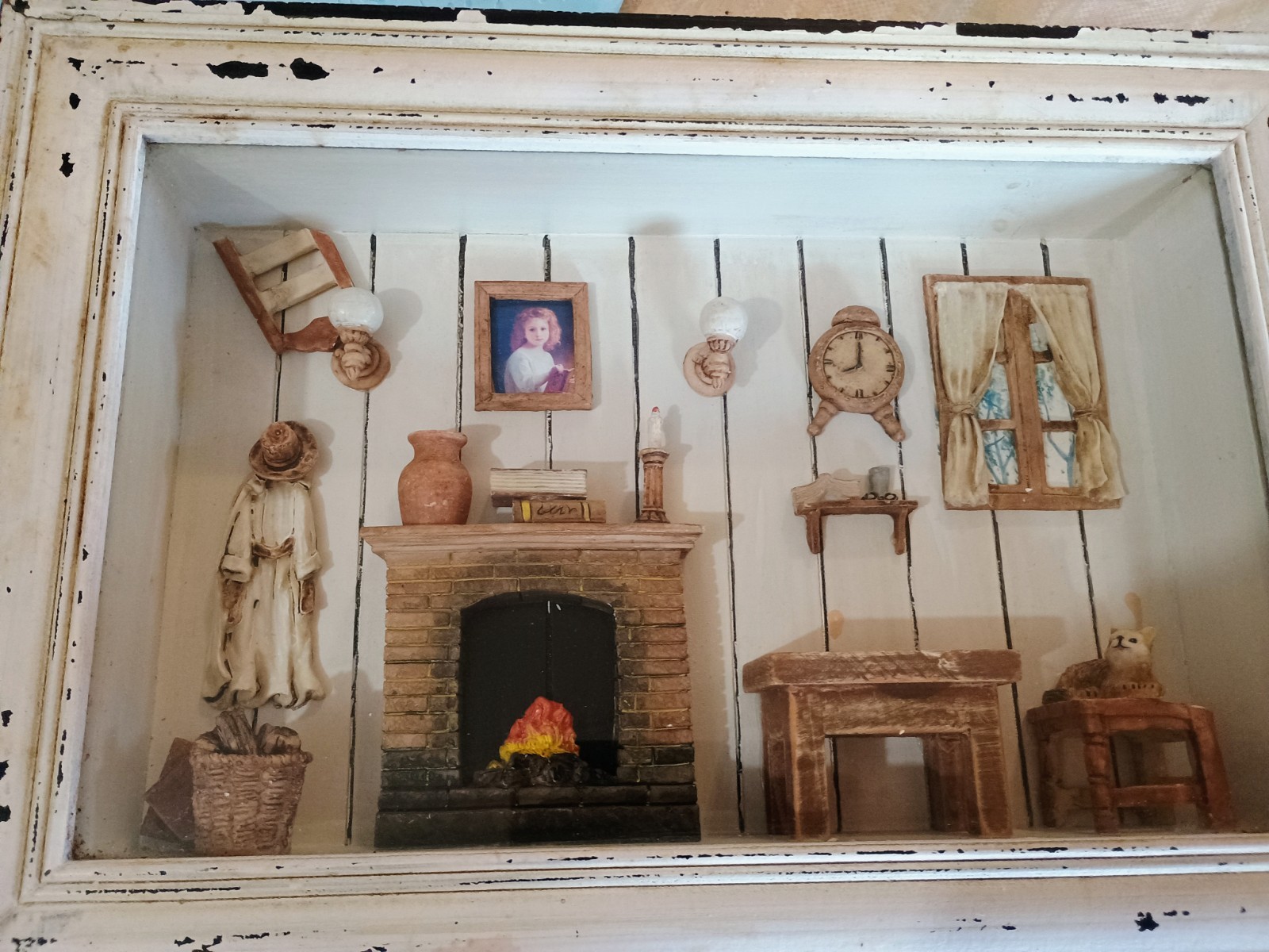 Vintage 3D Victorian-Style Shadow Box Diorama Room Frame, Size 12.50 Vintage 3D Victorian-Style Shadow Box Diorama Room Frame, Size 12.50