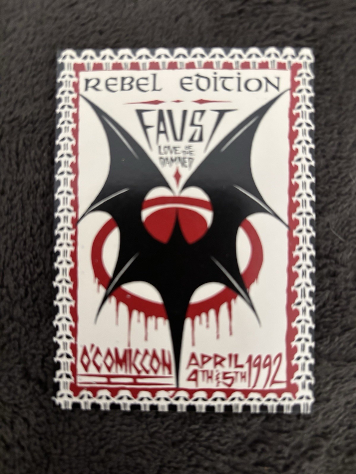 1992 Faust Rebel Edition Hologram Card O’ComicCon Promo Rare