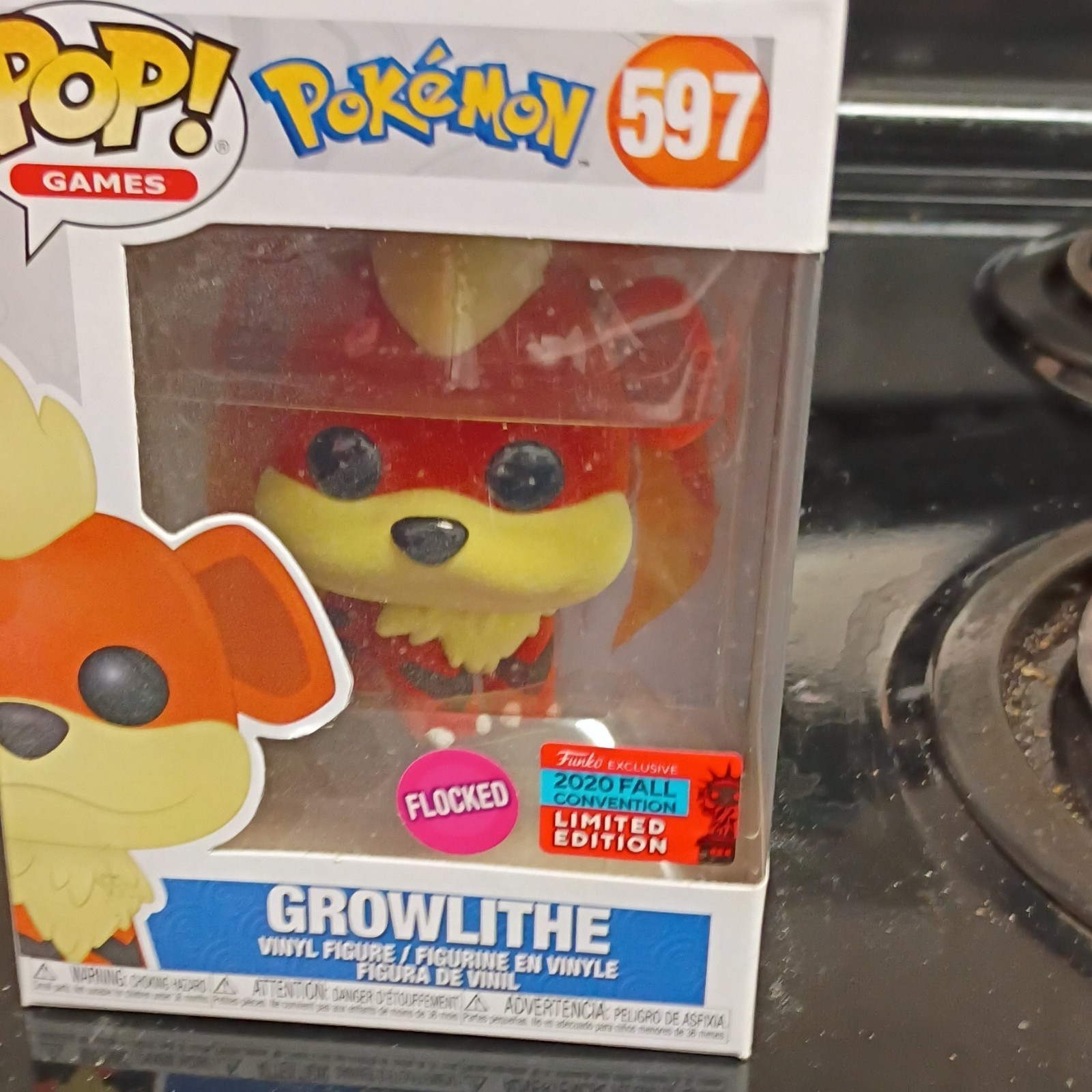 Funko Pop Games Pokémon Growlithe #597 Flocked 2020 Fall Convention Exclusive