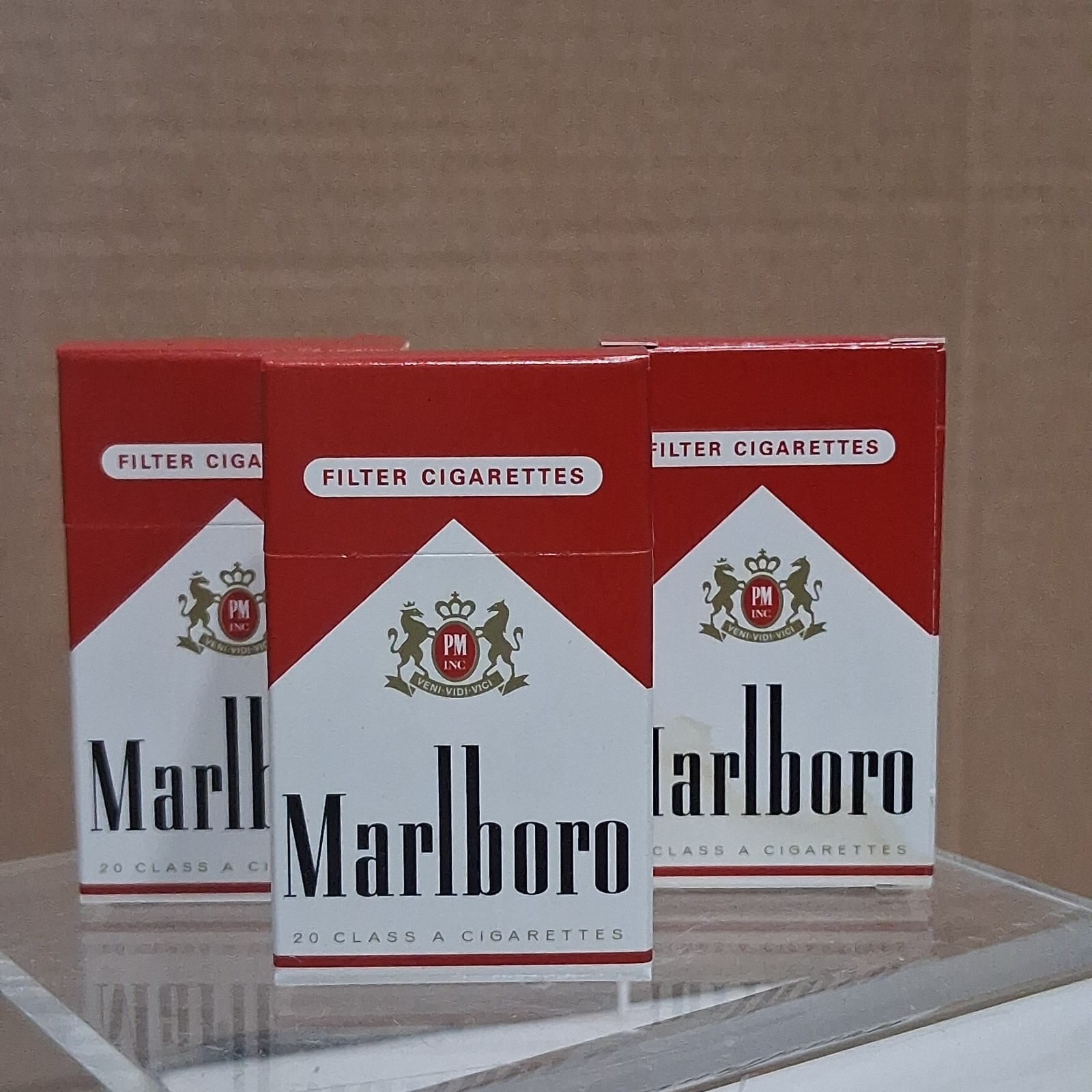 Lot 3 Vintage Marlboro Miniature Matchboxes Red Cigarette Pack Novelty Matches