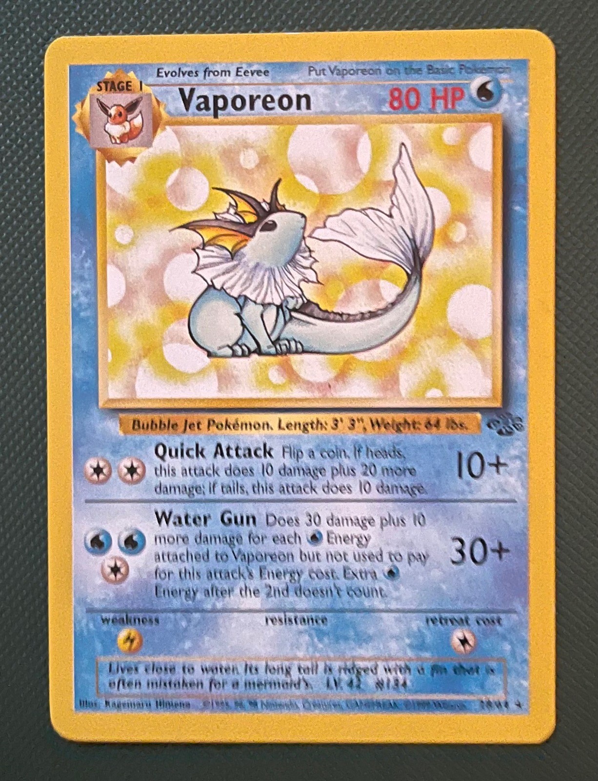 Vaporeon 28/64 Unlimited Pokemon Jungle Near Mint