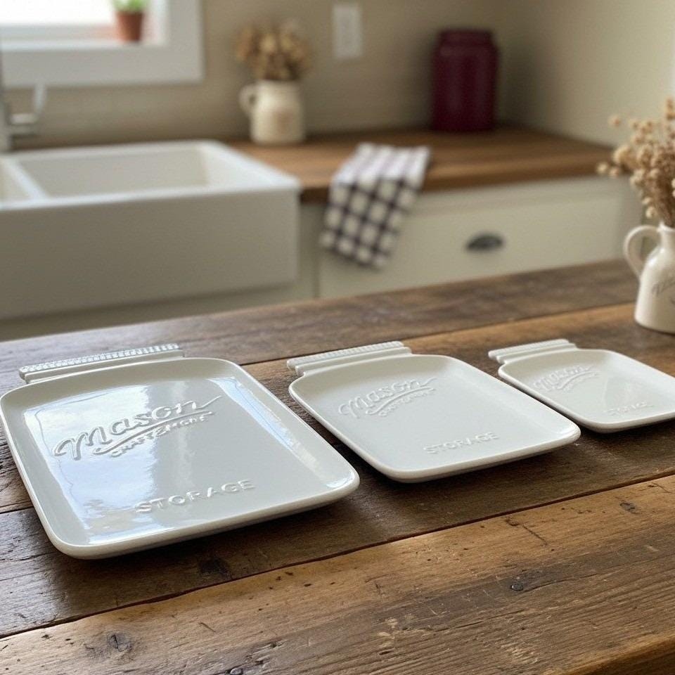 Mason Craft And More Storage WhitePlatters Set of 3